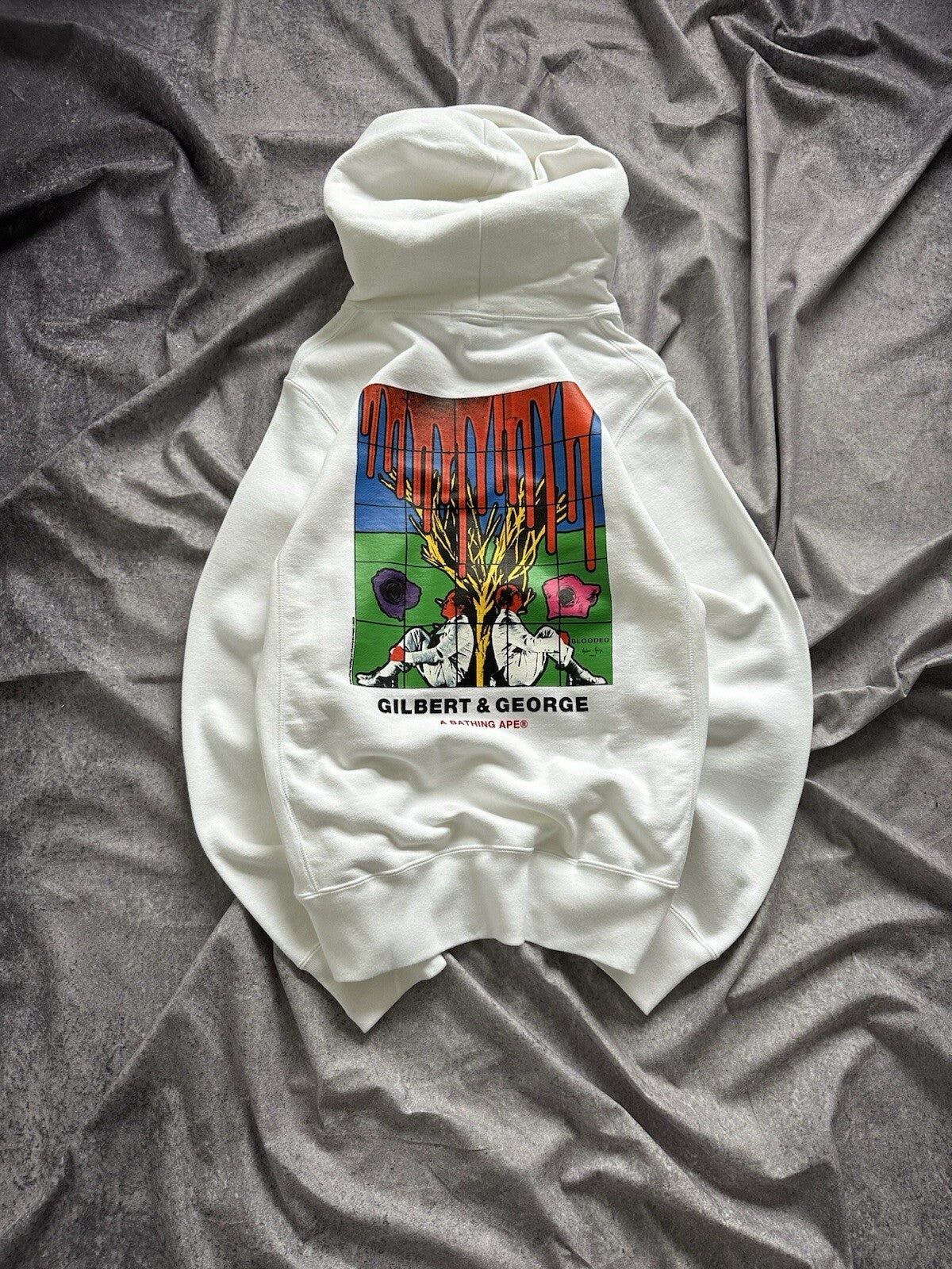 A Bathing Ape Bape Gilbert George Blooded Hoodie White Size M