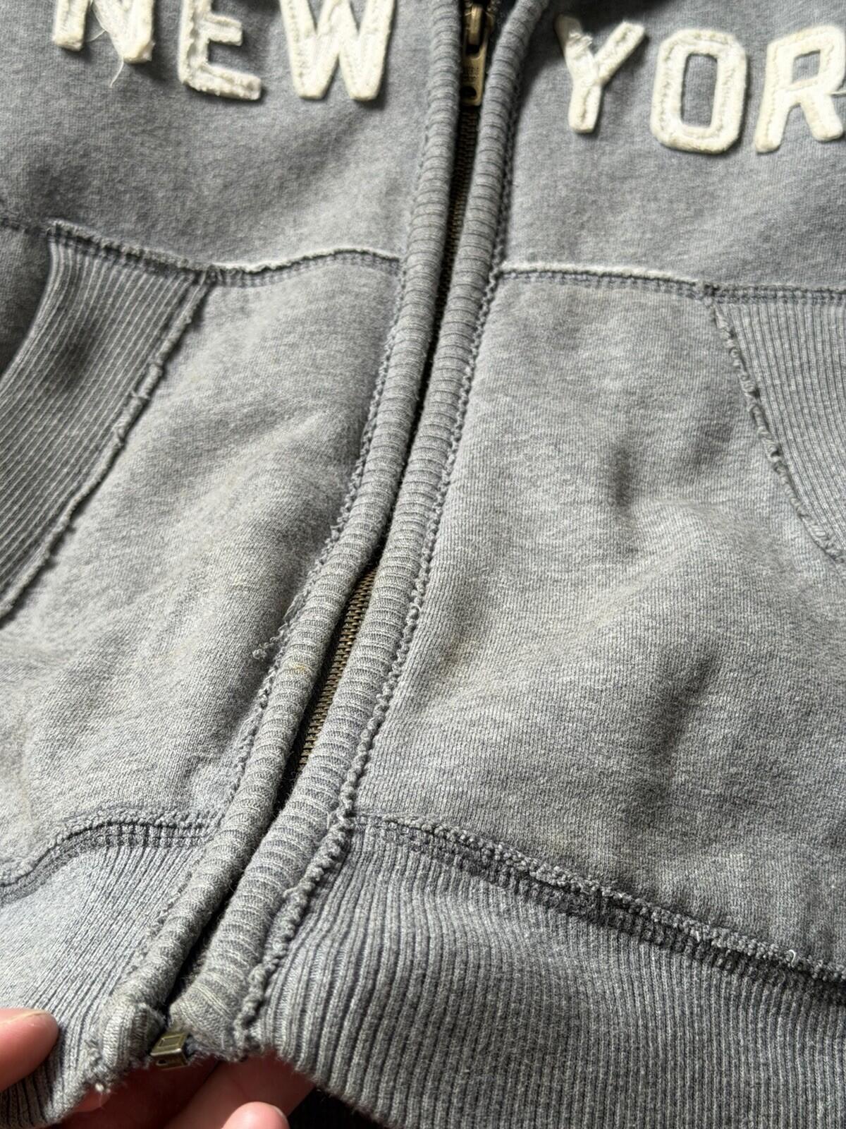 Y2K Aeropostale Faux Fur Vintage Grunge Gray Jacket Hoodie Large