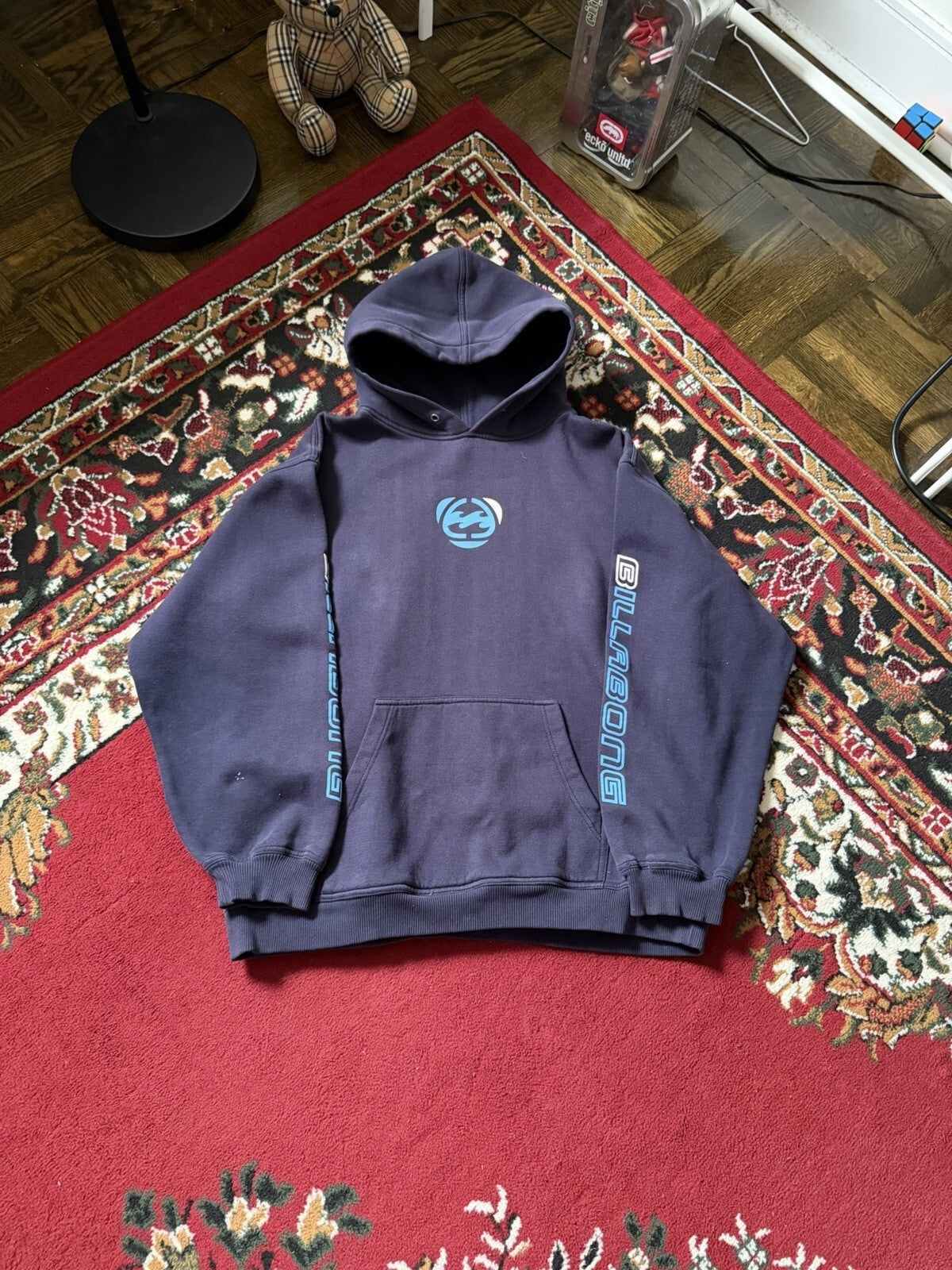 Vintage  Billabong Grail Center Log Hoodie Surf Grunge Faded Skate Rave Y2K 90s