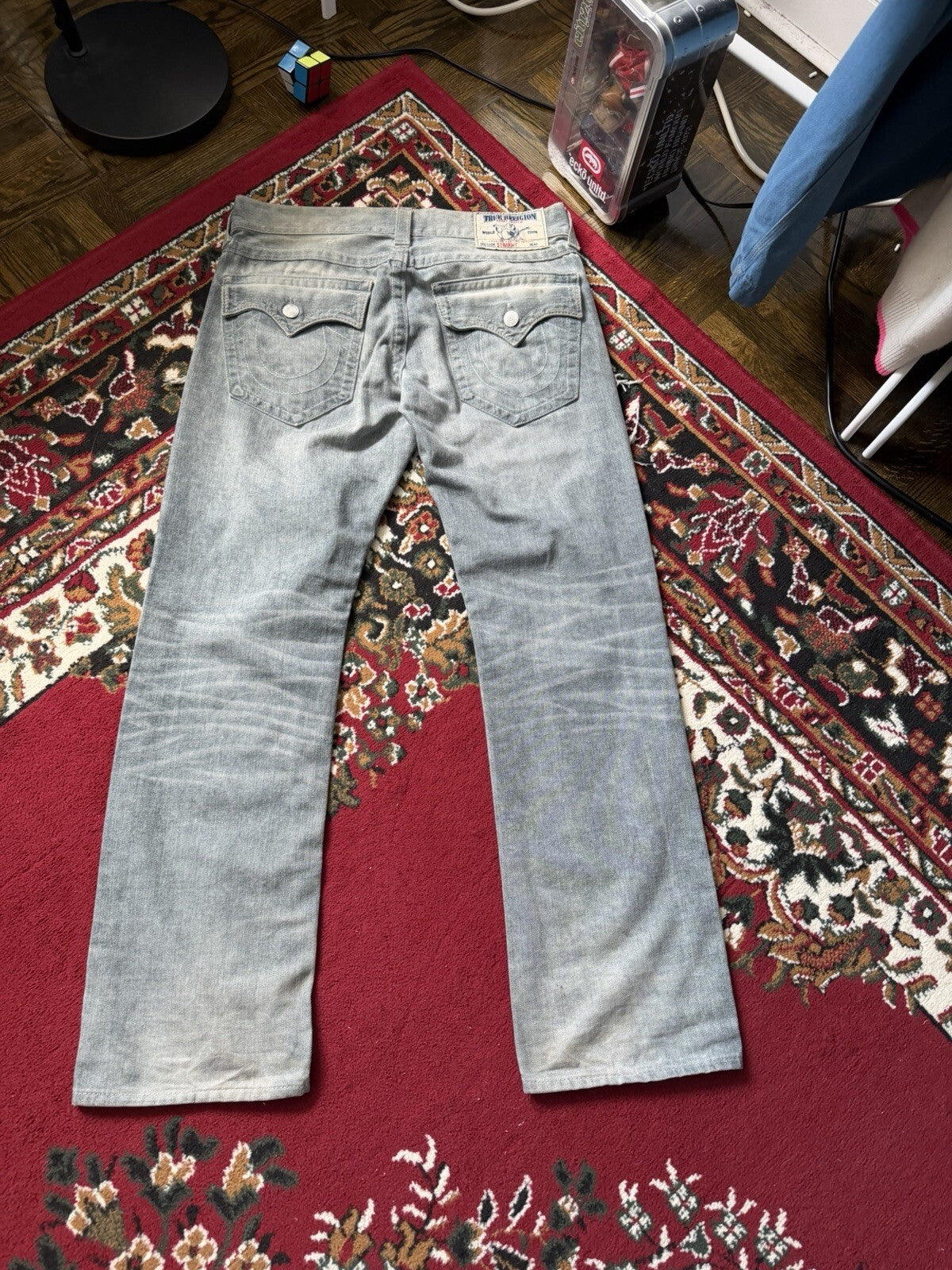 Vintage True Religion Patchwork Jeans Distressed Straight Jeans Y2k 00s
