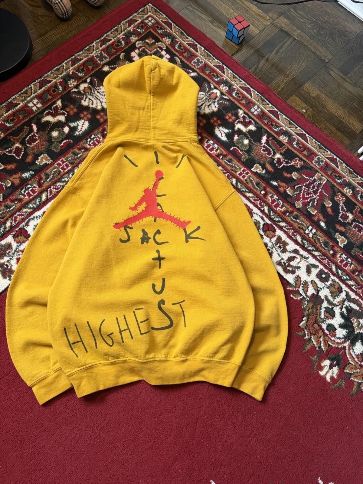 Travis Scott x Nike Air Jordan Cactus Jack Highest Hoodie Yellow Size M