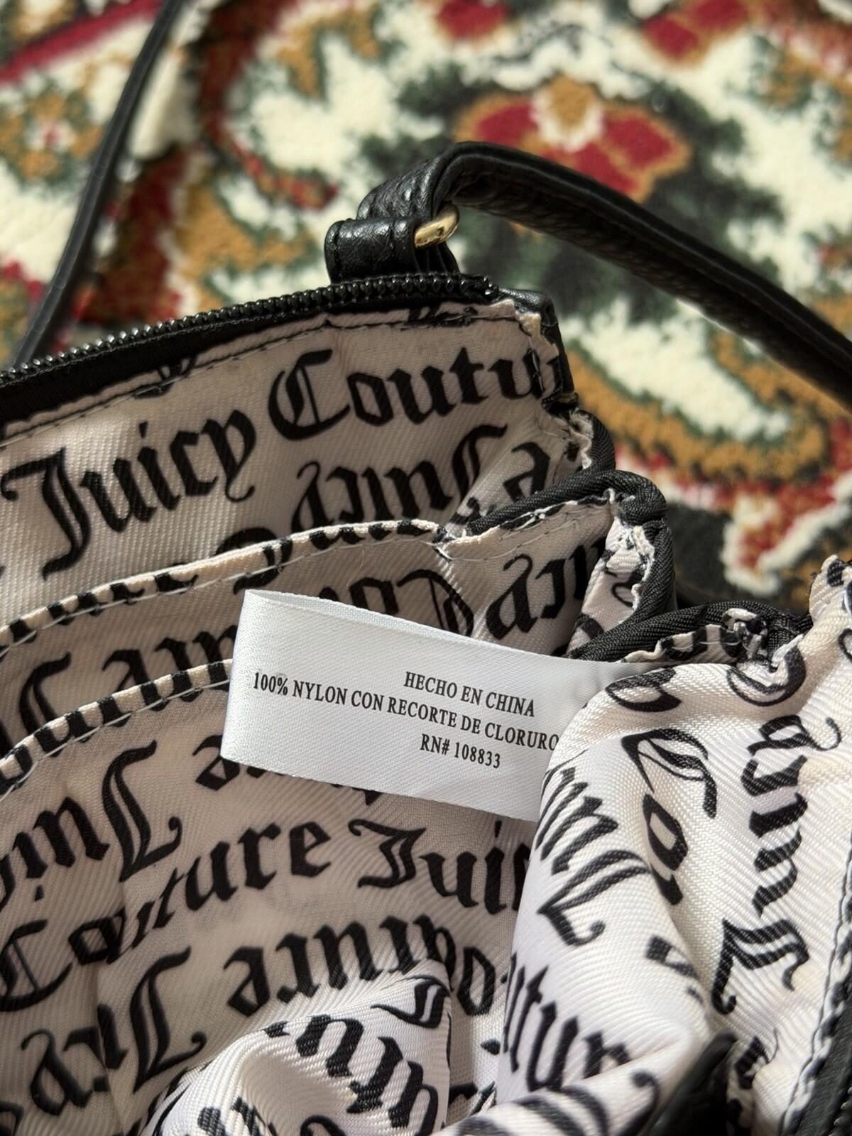 Juicy Couture Double Gusset small Crossbody Bag Purse - Black