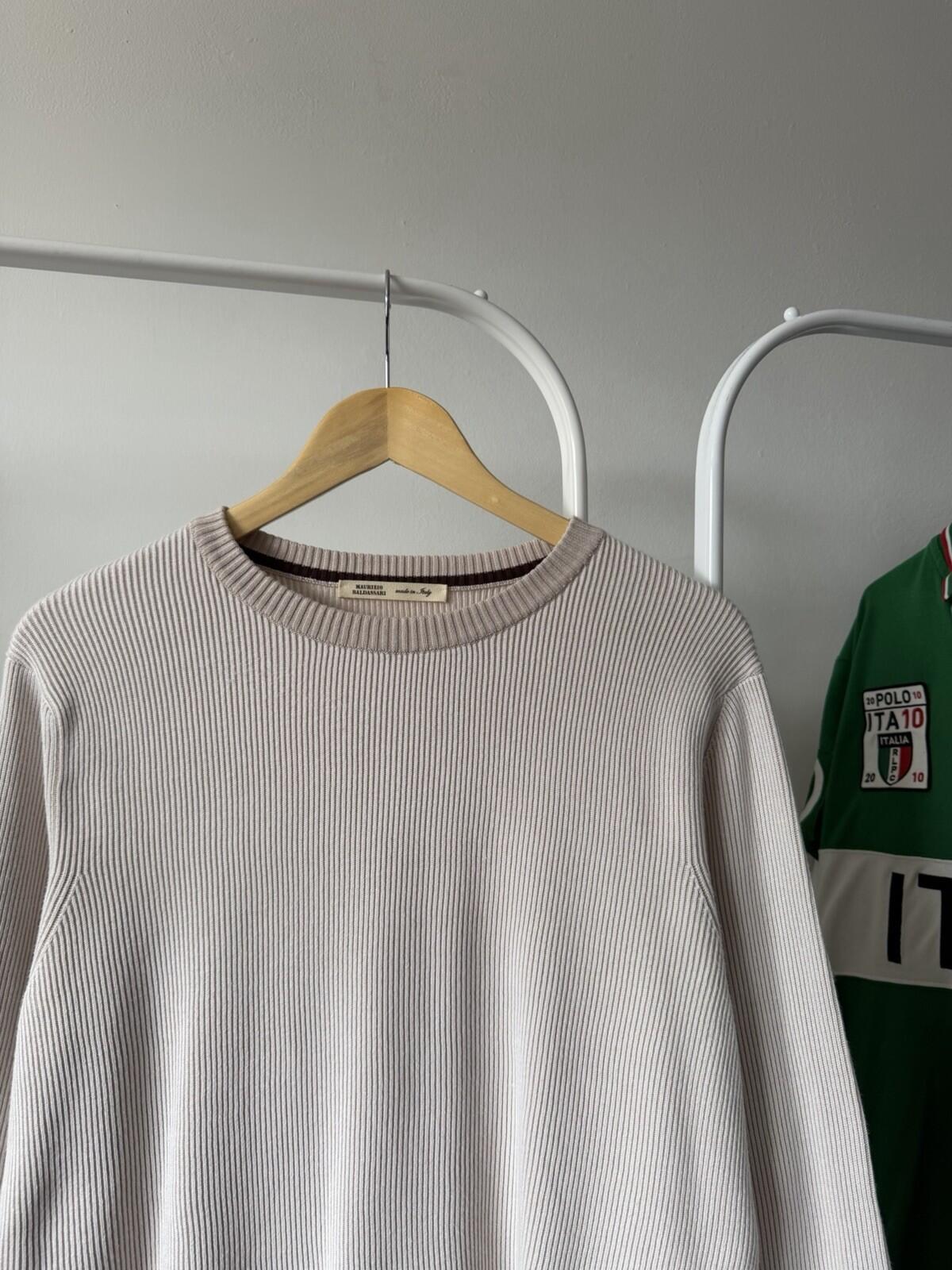 Maurizio Baldassari Silk-Cotton Ribbed Crewneck Sweater