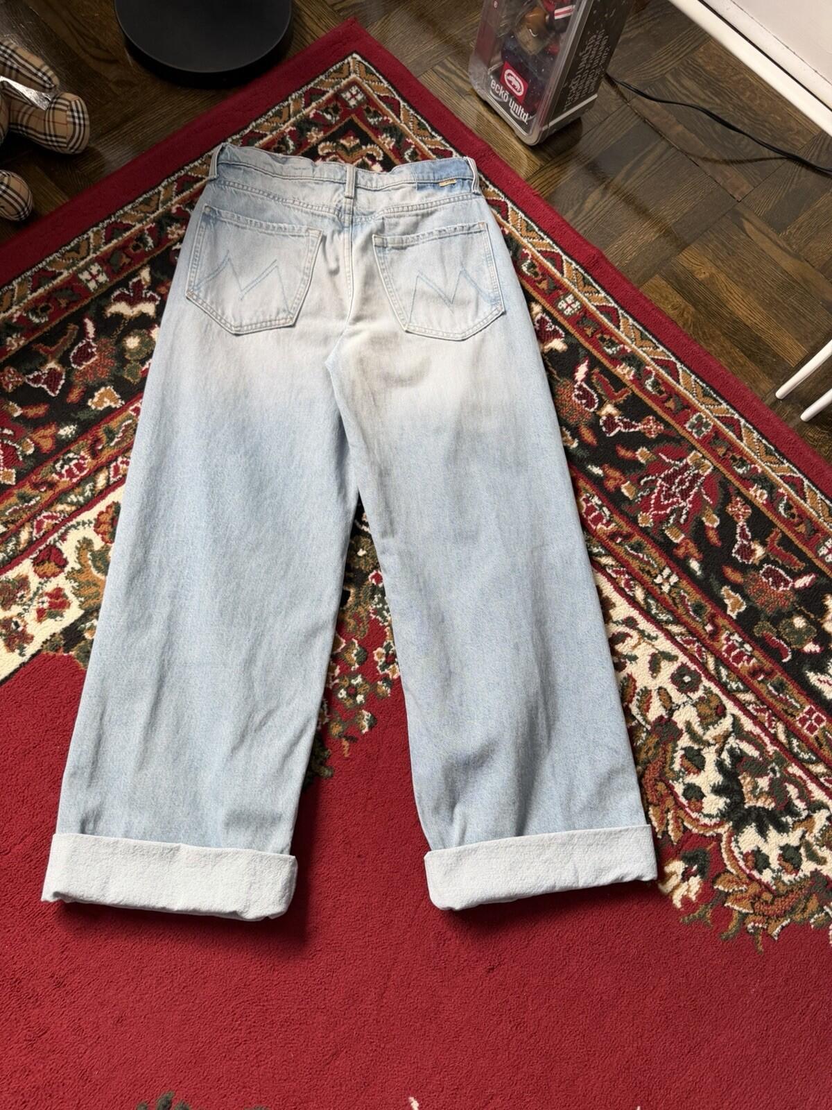 MOTHER Superior ‘The Spinner Zip Sneak’ Wide Denim Jeans Pedal Faster 26