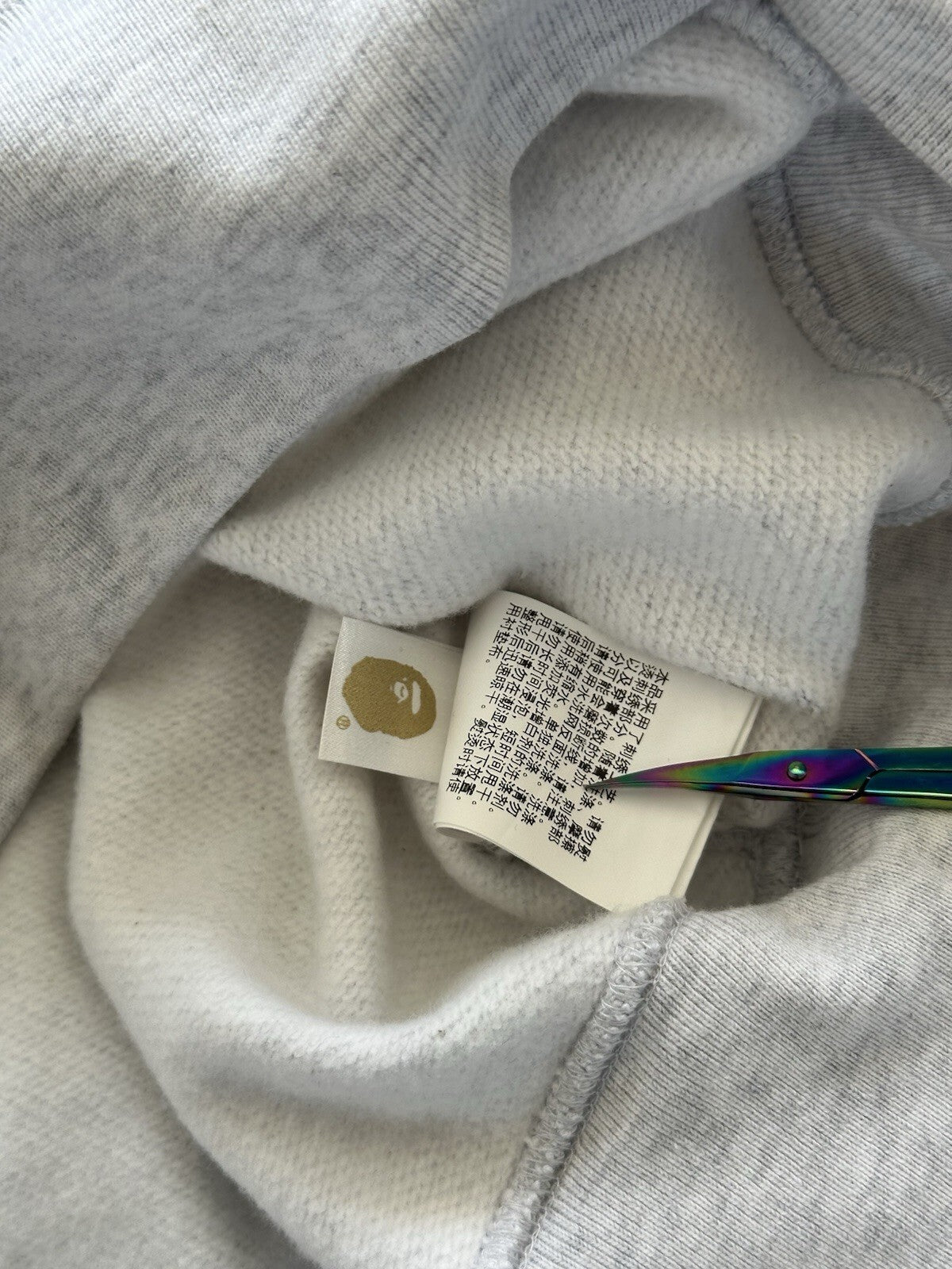 Bape Embroidery Loose Fit Gray Hoodie Size M