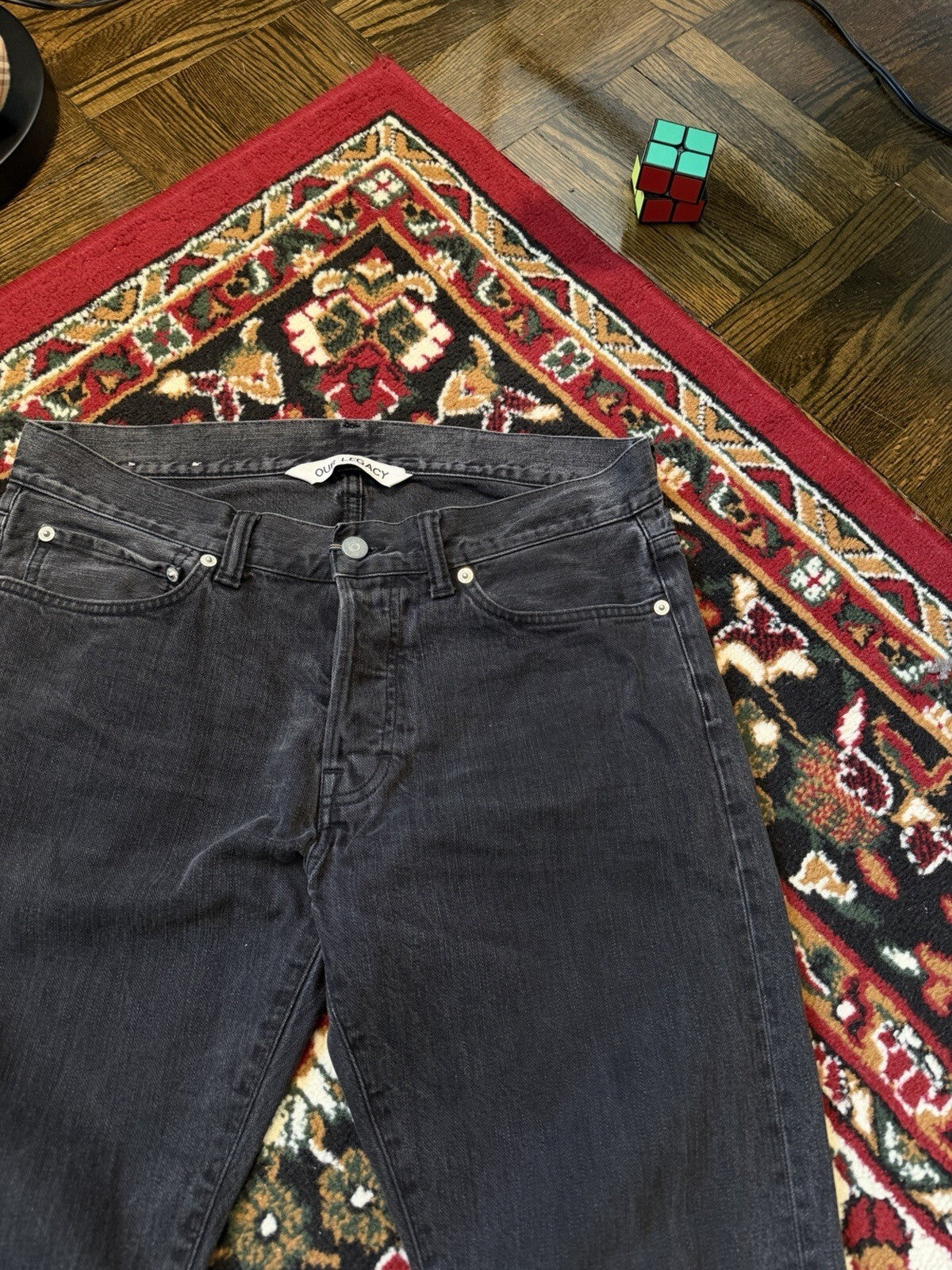 Our Legacy Mens Zero Cut Broken Twill Black Denim Jeans Pants Dark Wash - 33x32