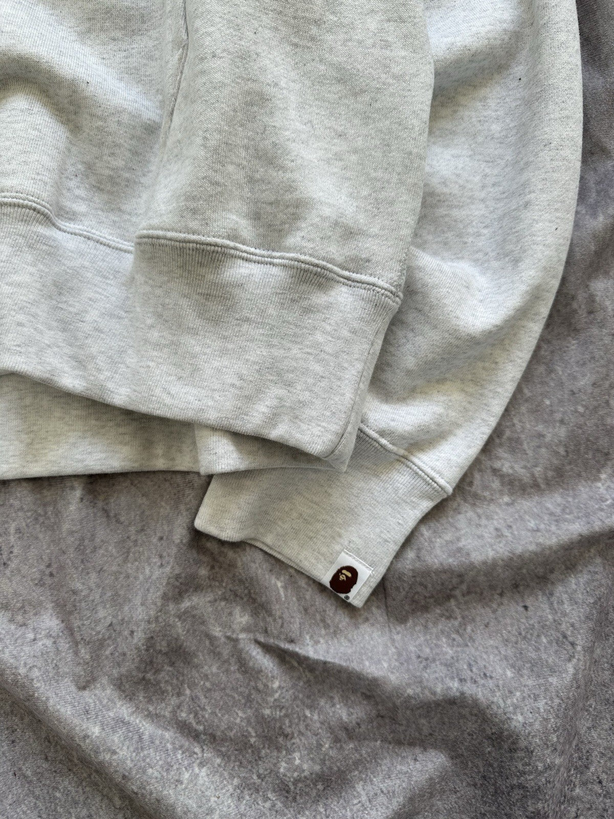 Bape Embroidery Loose Fit Gray Hoodie Size M
