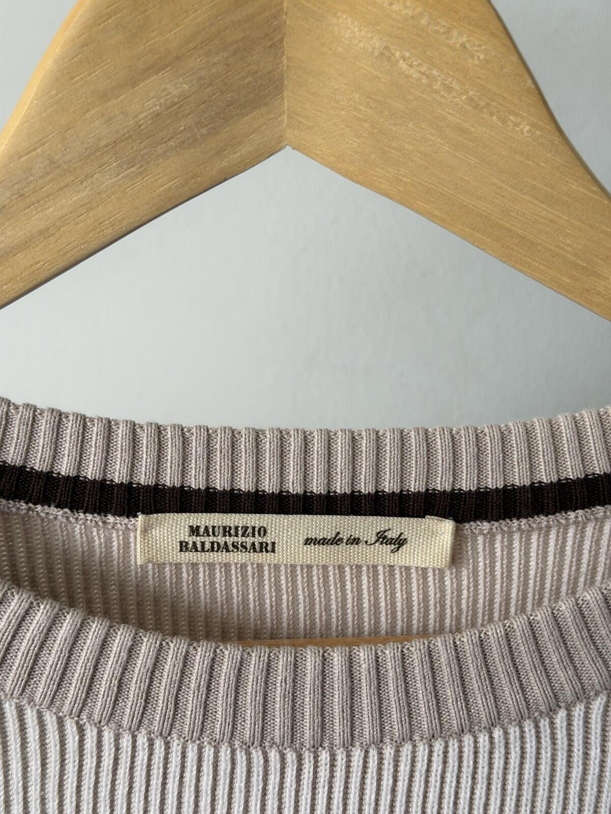 Maurizio Baldassari Silk-Cotton Ribbed Crewneck Sweater