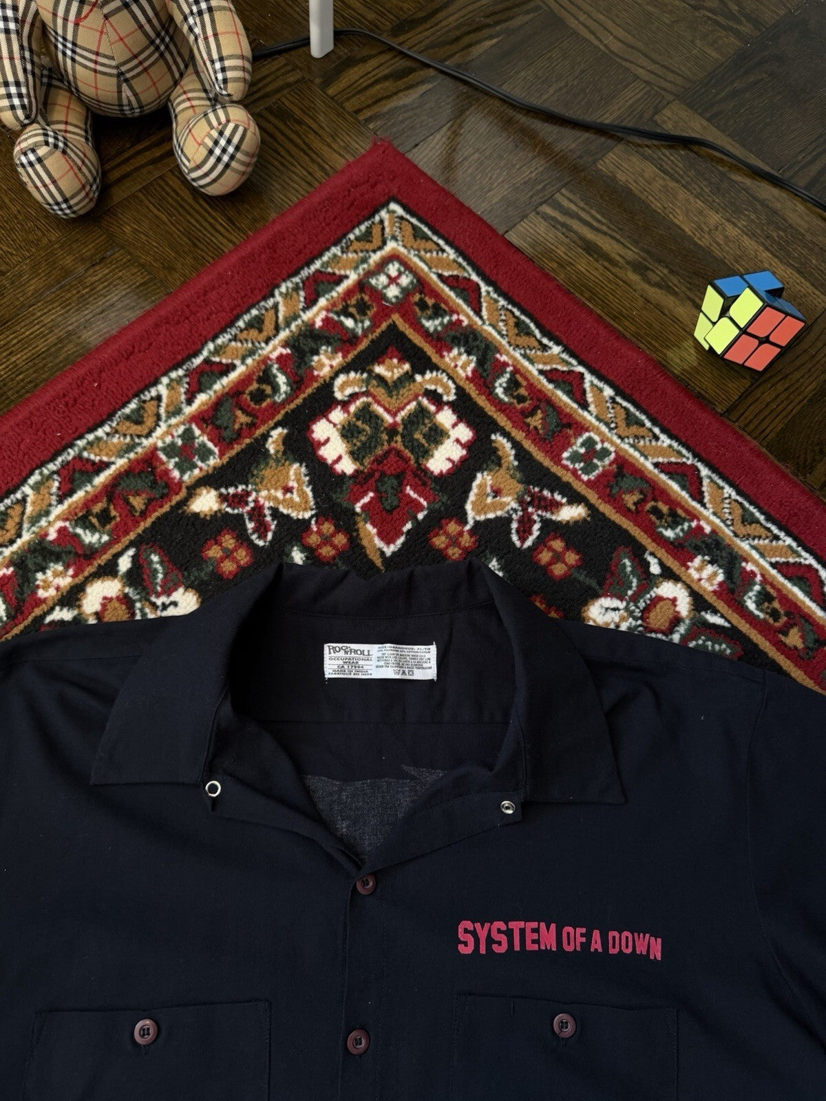 VERY RARE VTG 90s System Of  A Down Rock N Roll Occupational Wear Button UpShirt