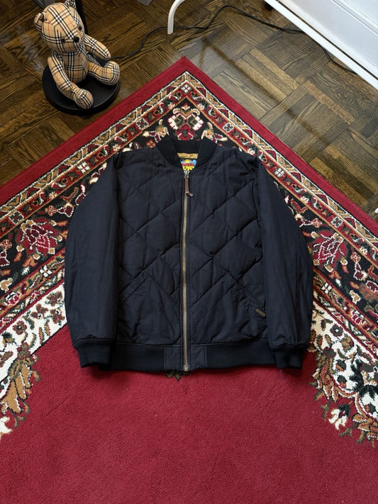 Eddie Bauer Down Bomber Mens Medium 1936 Skyliner Model Jacket Black Quilted