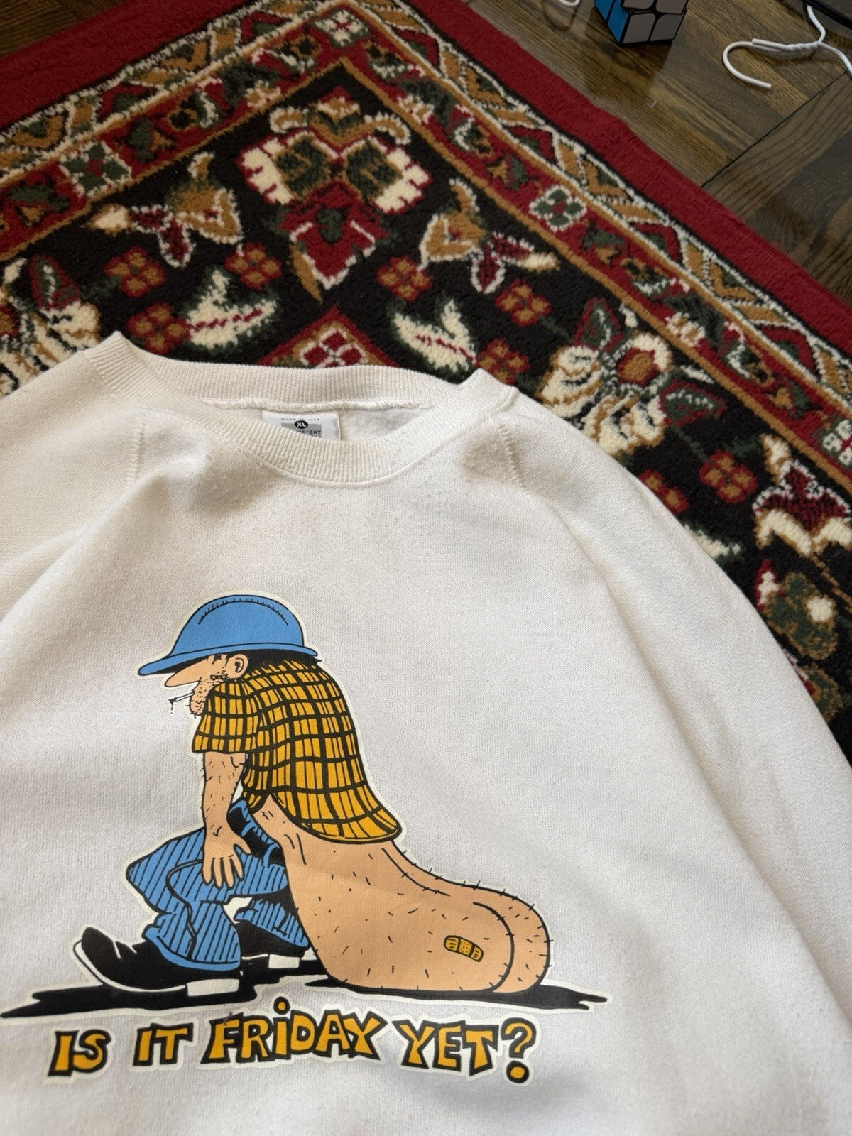 Vintage 80s Lee Midweight "Is it friday Yet?" Dragging Ass Tourist Sweatshirt