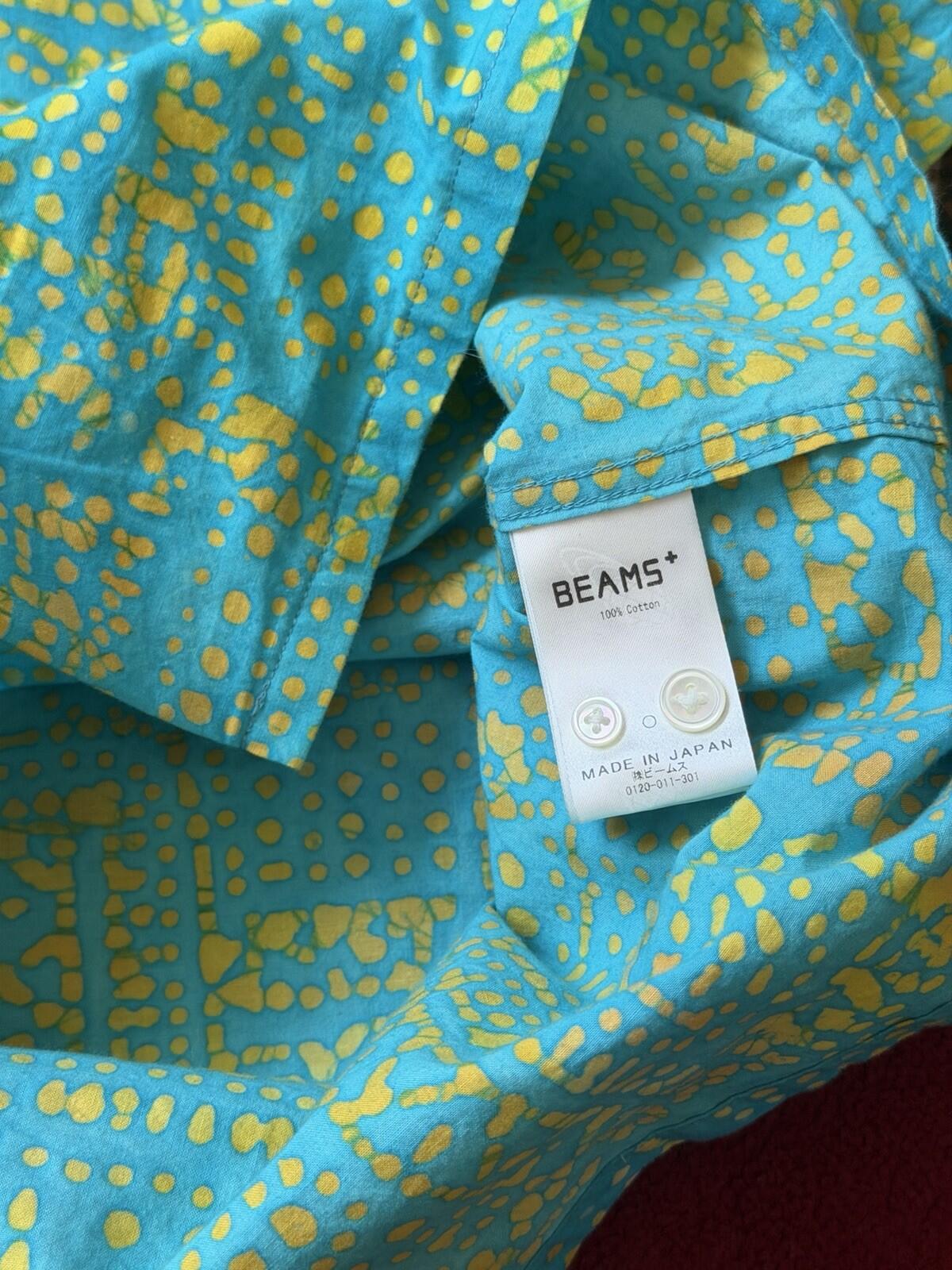 BEAMS PLUS Japan Batik Print Shirt Men's Large Short Sleeve Made In Japan