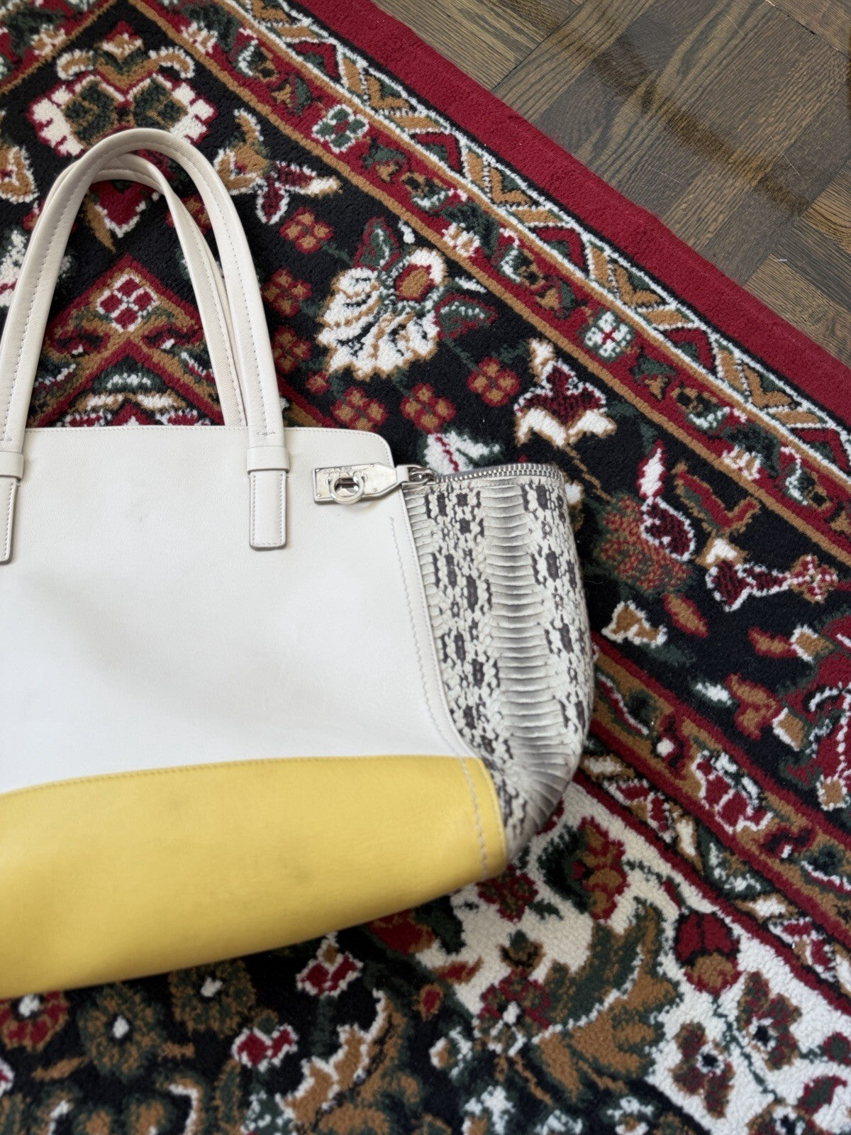 Salvatore Ferragamo Verve Exotic Multicolor Runway Tote Bag Rare