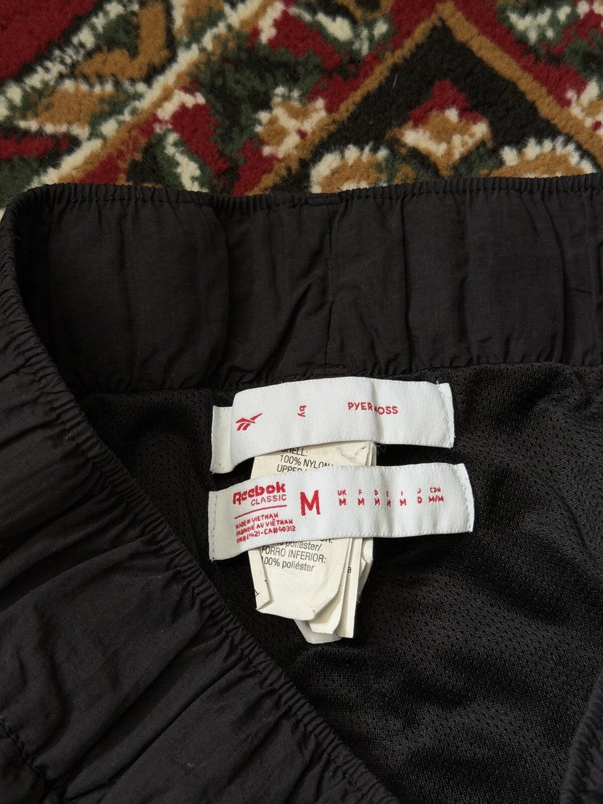 Reebok Classic x Pyer Moss Style Vector Athletic Track Pants Size M Black