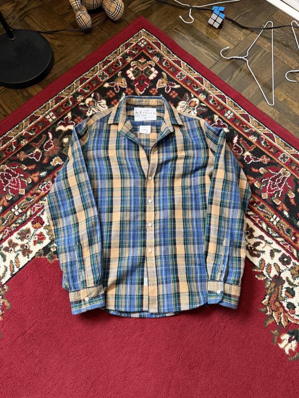 Frank and Eileen "Eileen" Italian Woven Flannel Plaid Button Down Shirt Womens