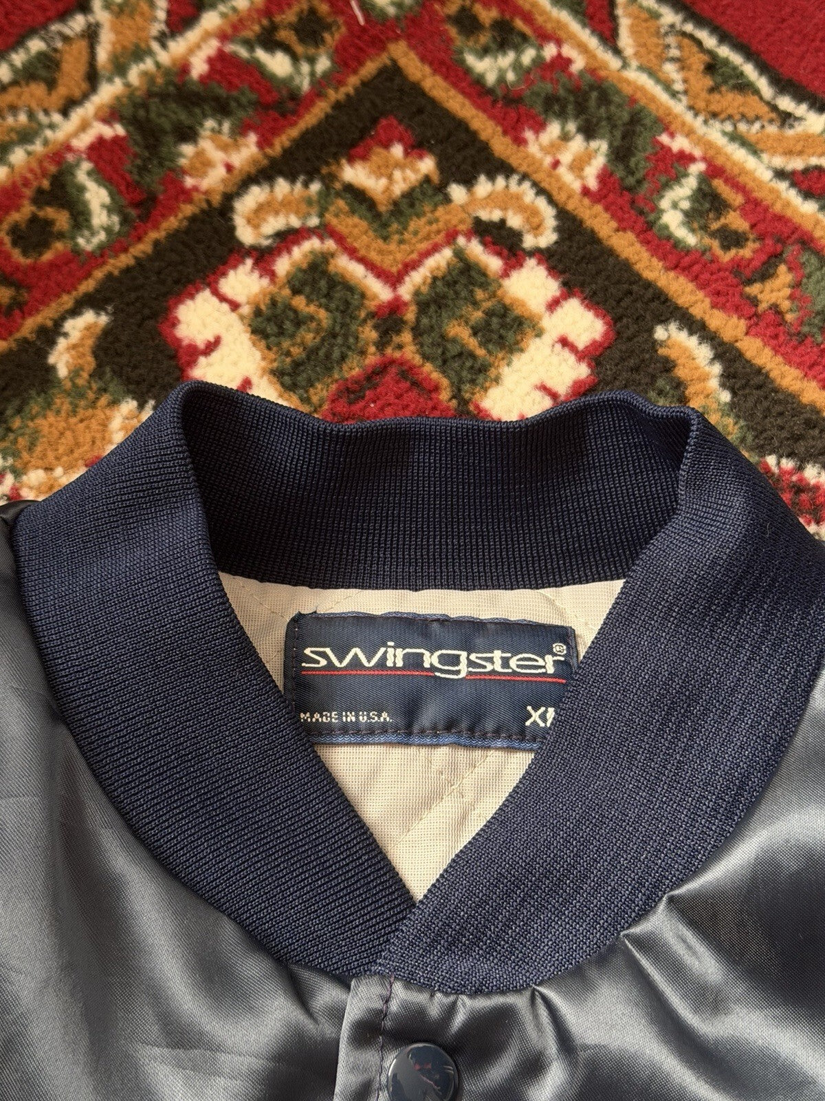 Vintage 90s Westark Goodyear Satin Bomber Jacket Bailey Tire Service XL