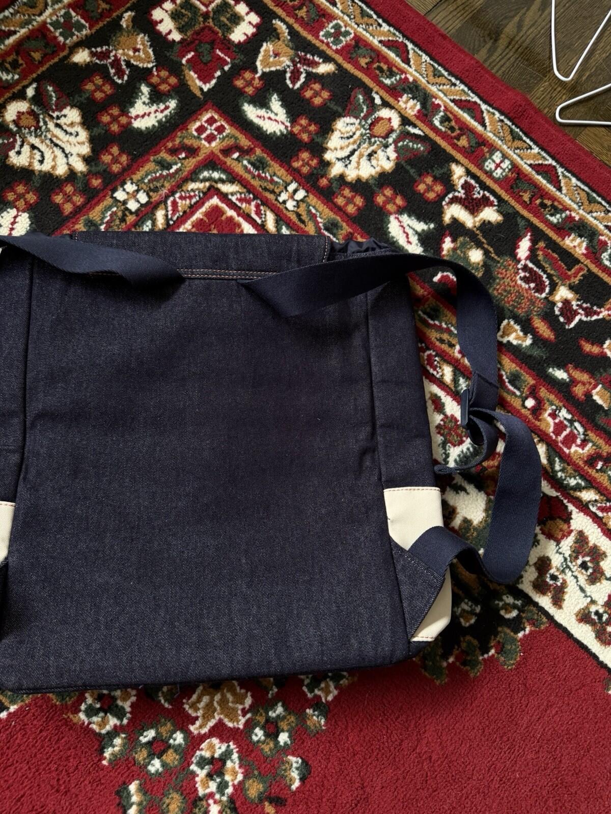 Jean Paul Gaultier Blue White Denim Backpack Bag
