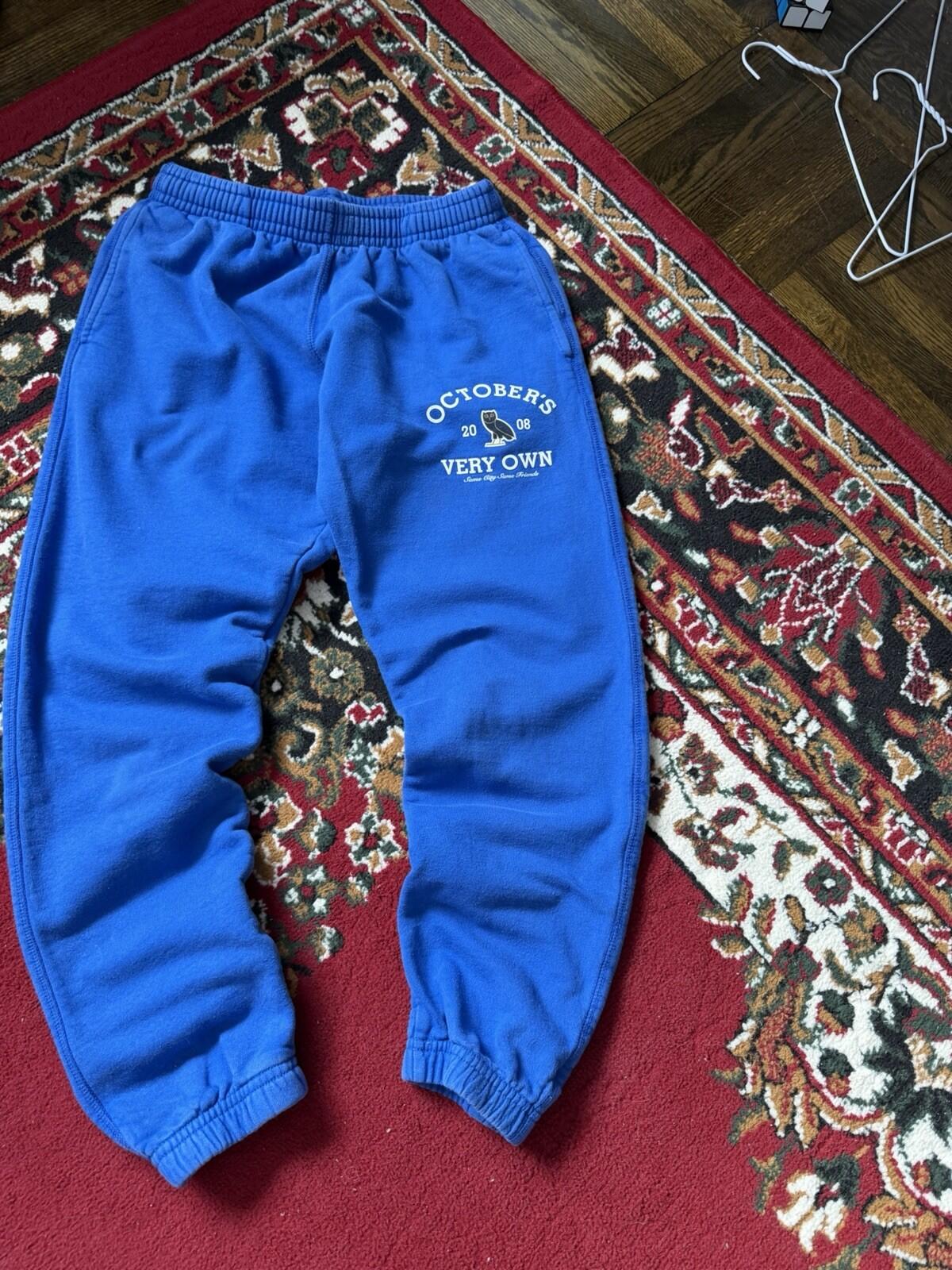 October’s Very Own Collegiate Blue Sweatpants Size S OVO Drake