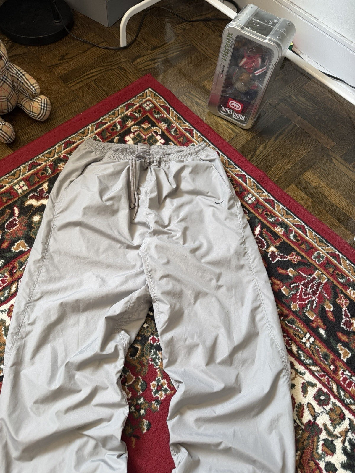 Y2K Nike Baggy Vintage Nylon Pants Gray Size L