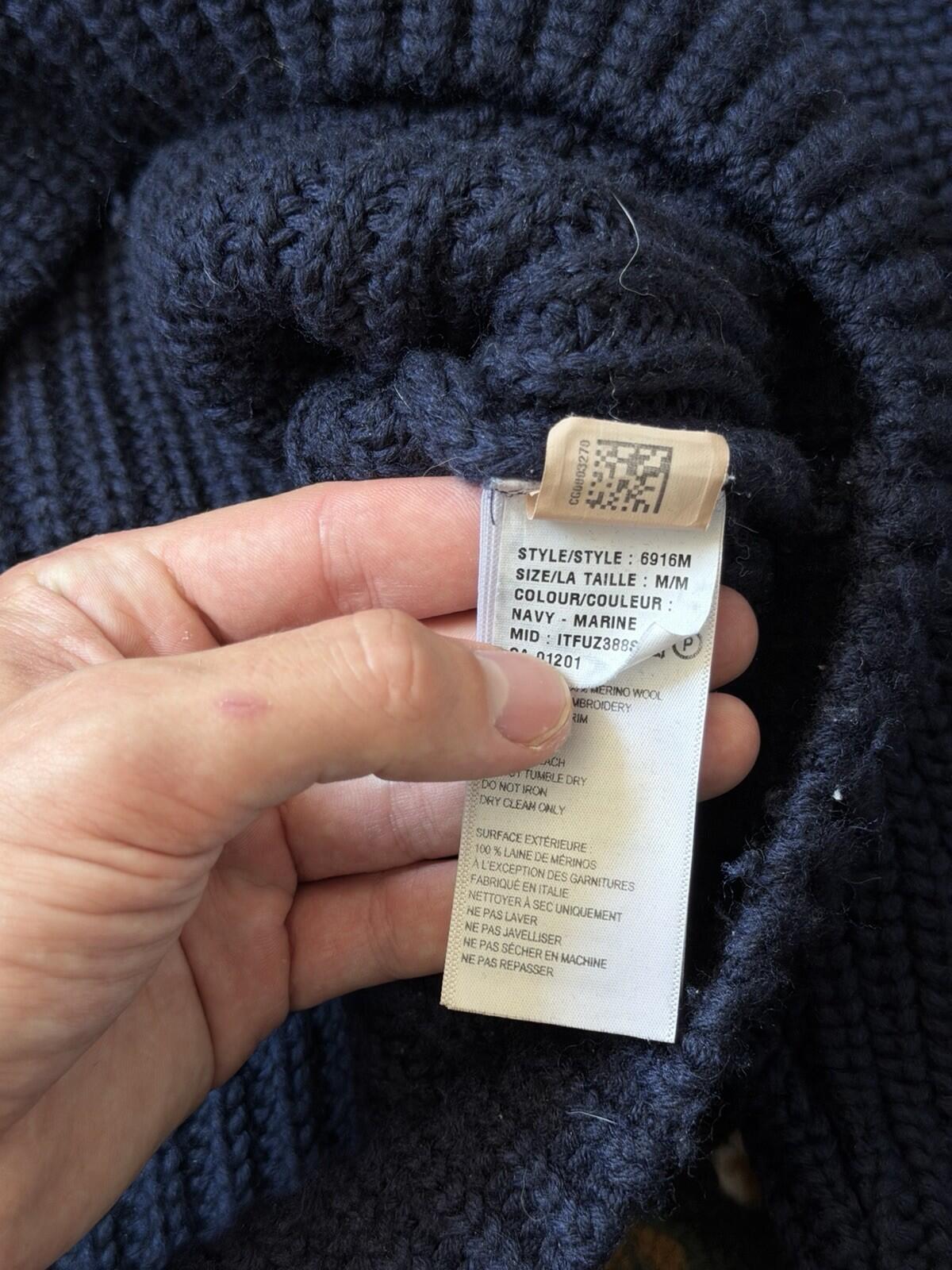 Canada Goose Men's Navy Blue Merino Wool Knit Pullover Sweater Regular Size M