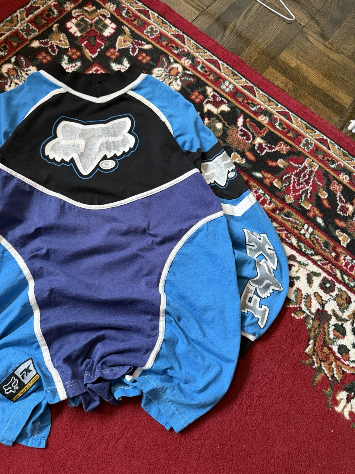 90s Vintage Fox Aero Racing Long Sleeve Shirt Sweater Sleeve Logos Size L USA