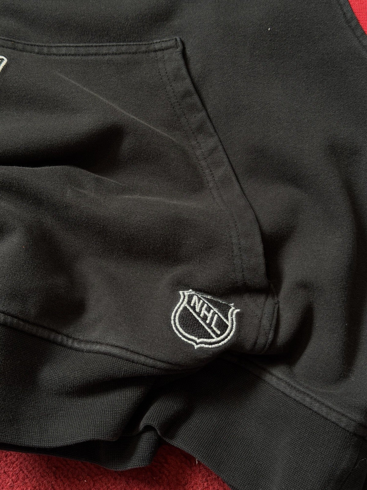 Vintage Detroit Red Wings NHL Reebok Pullover Hoodie Sweatshirt Black Adult L