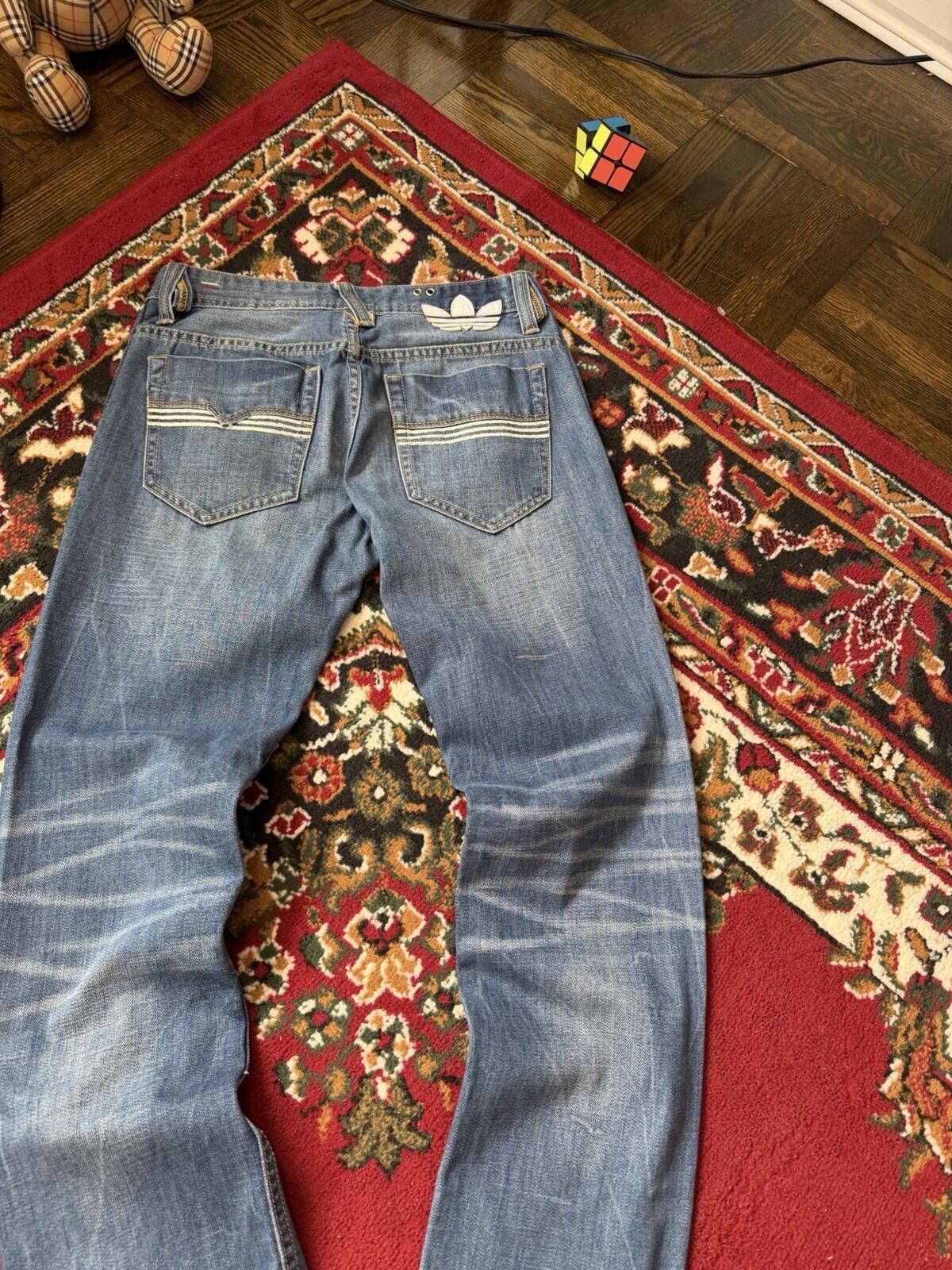 Diesel x Adidas Jeans Mens Blue Viker-AD Straight Trefoil Denim Tag 29x32
