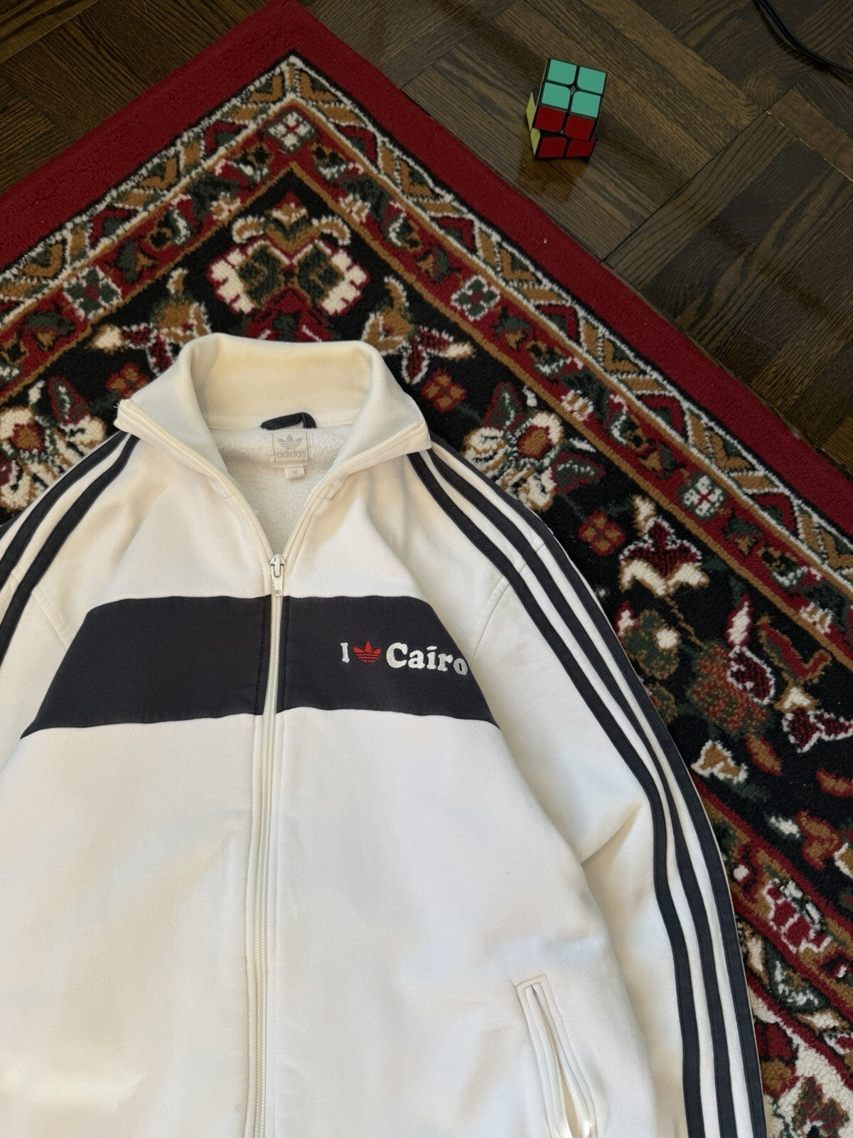 00s Adidas Vintage "I Love Cairo" Zip Up Sweater Track Jacket