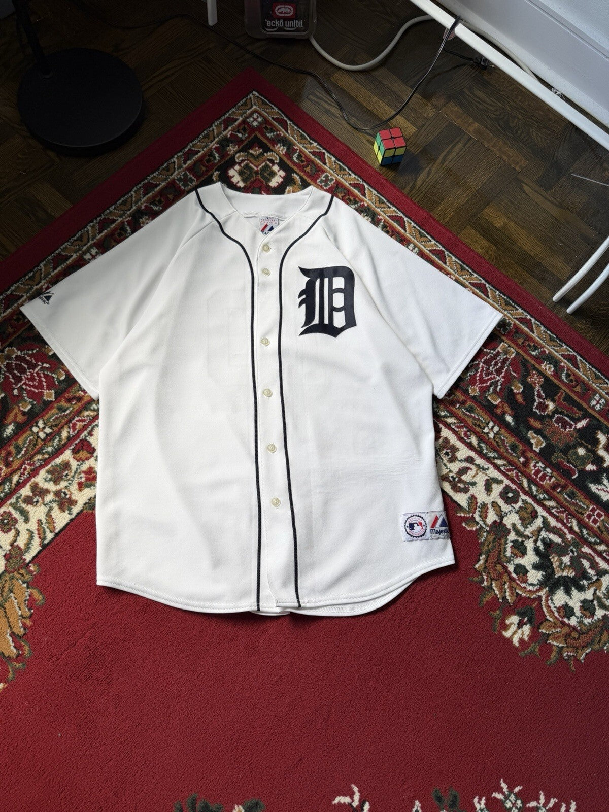 Vintage Majestic Detroit Tigers Baseball Jersey Blank Mens White