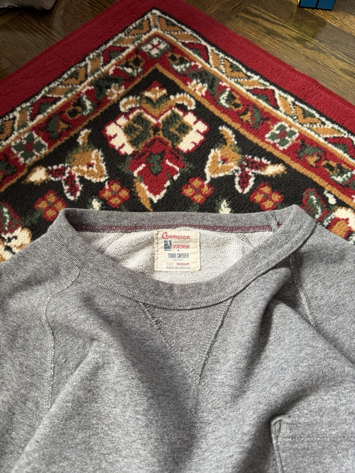 Todd Snyder Champion Men's Gray Crewneck Sweatshirt Chest Pocket Size L
