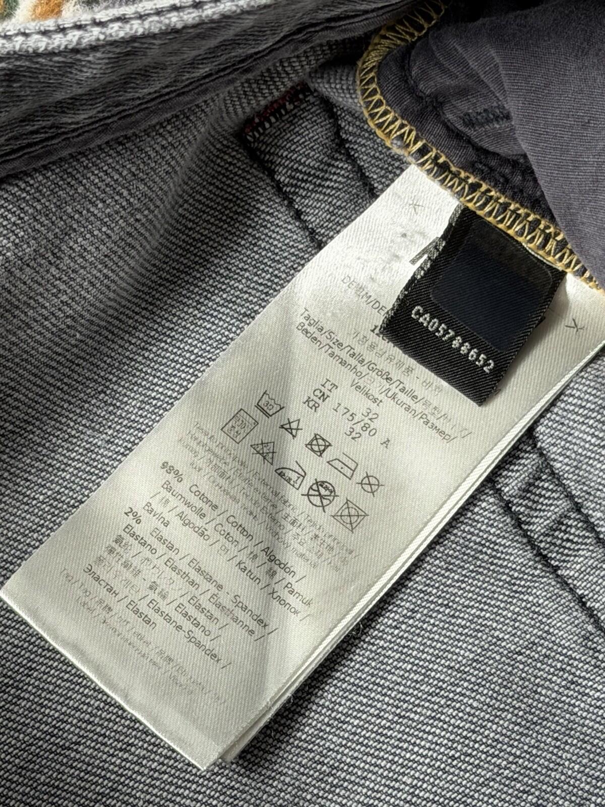 Fendi Skinny Straight Gray Denim Jeans Back Logo Pants Size 32/34 Womens