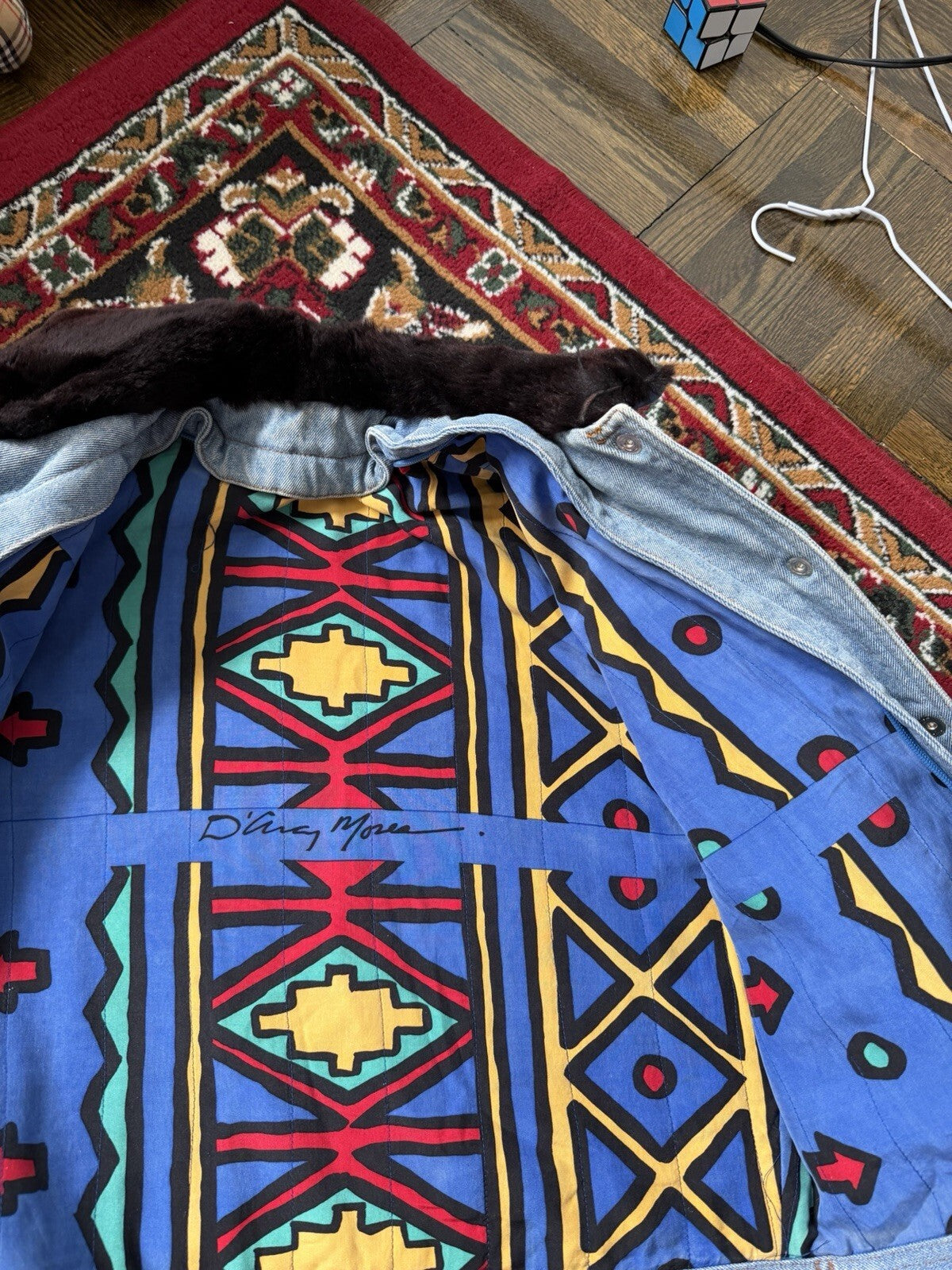 D'Arcy Moses Indian Nation Denim Jacket x Gilles Allard Wasel Fur Medium RARE!