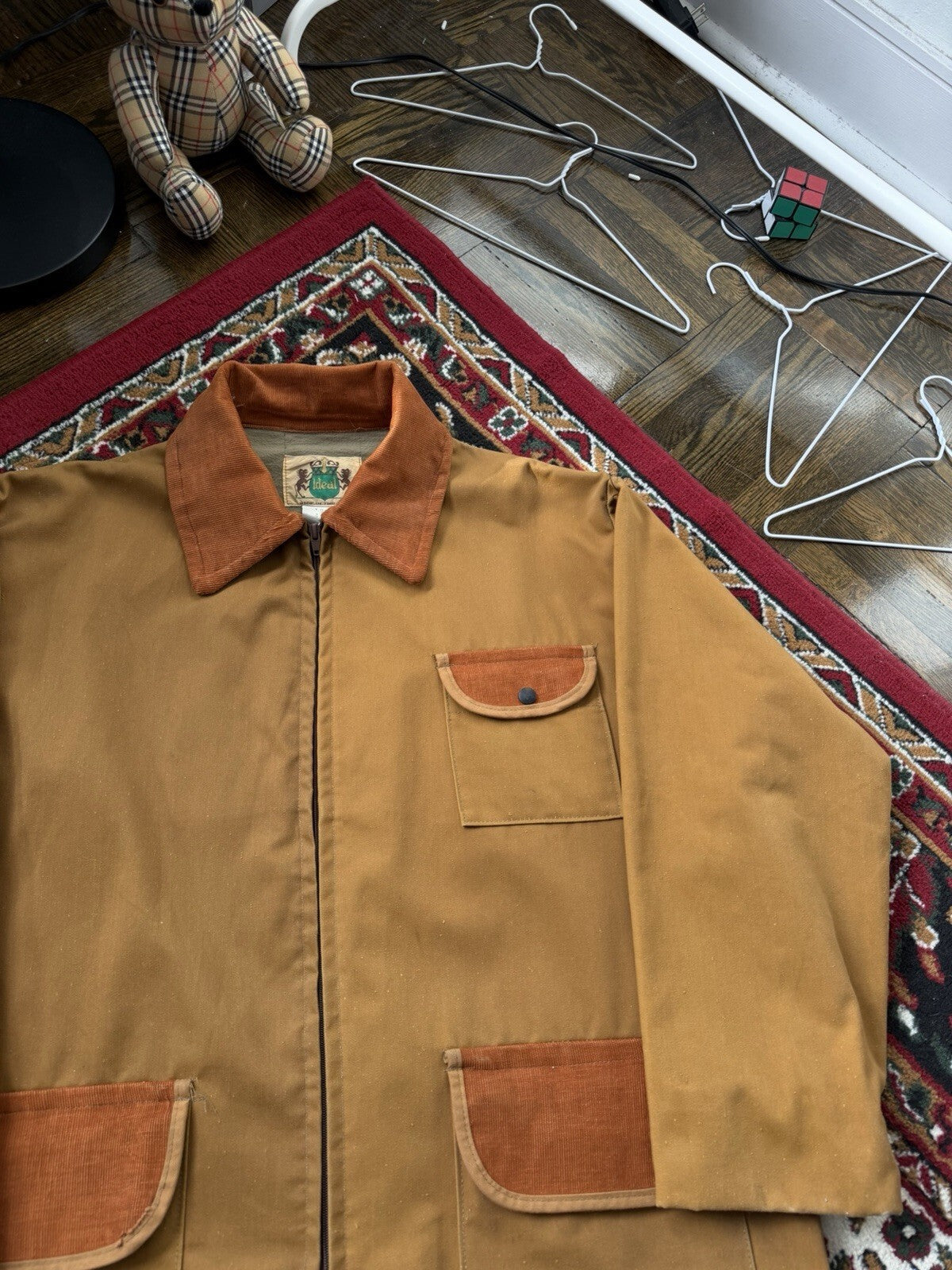Vintage Ideal 1977 Fishing Jacket Outdoor Hunting Large Made In USA 70s 80s 90s