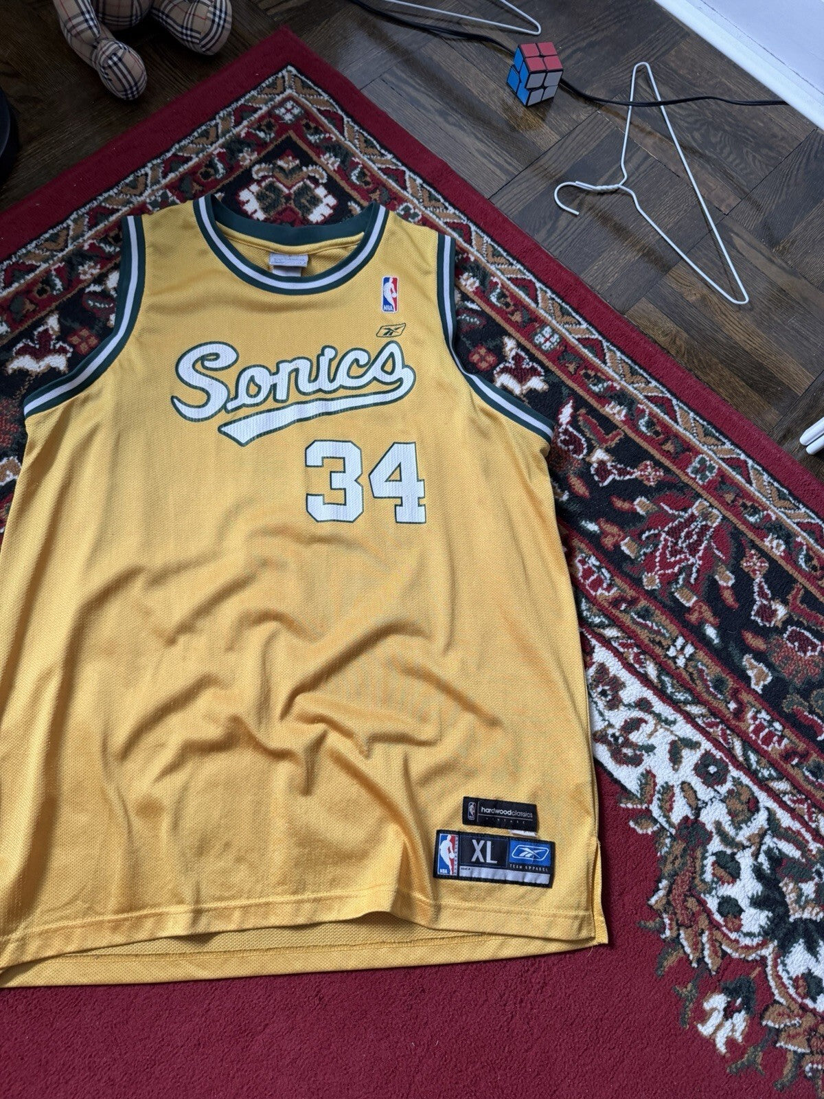 Vintage Reebok Seattle Supersonics Ray Allen #34 HC Jersey NBA Size XL