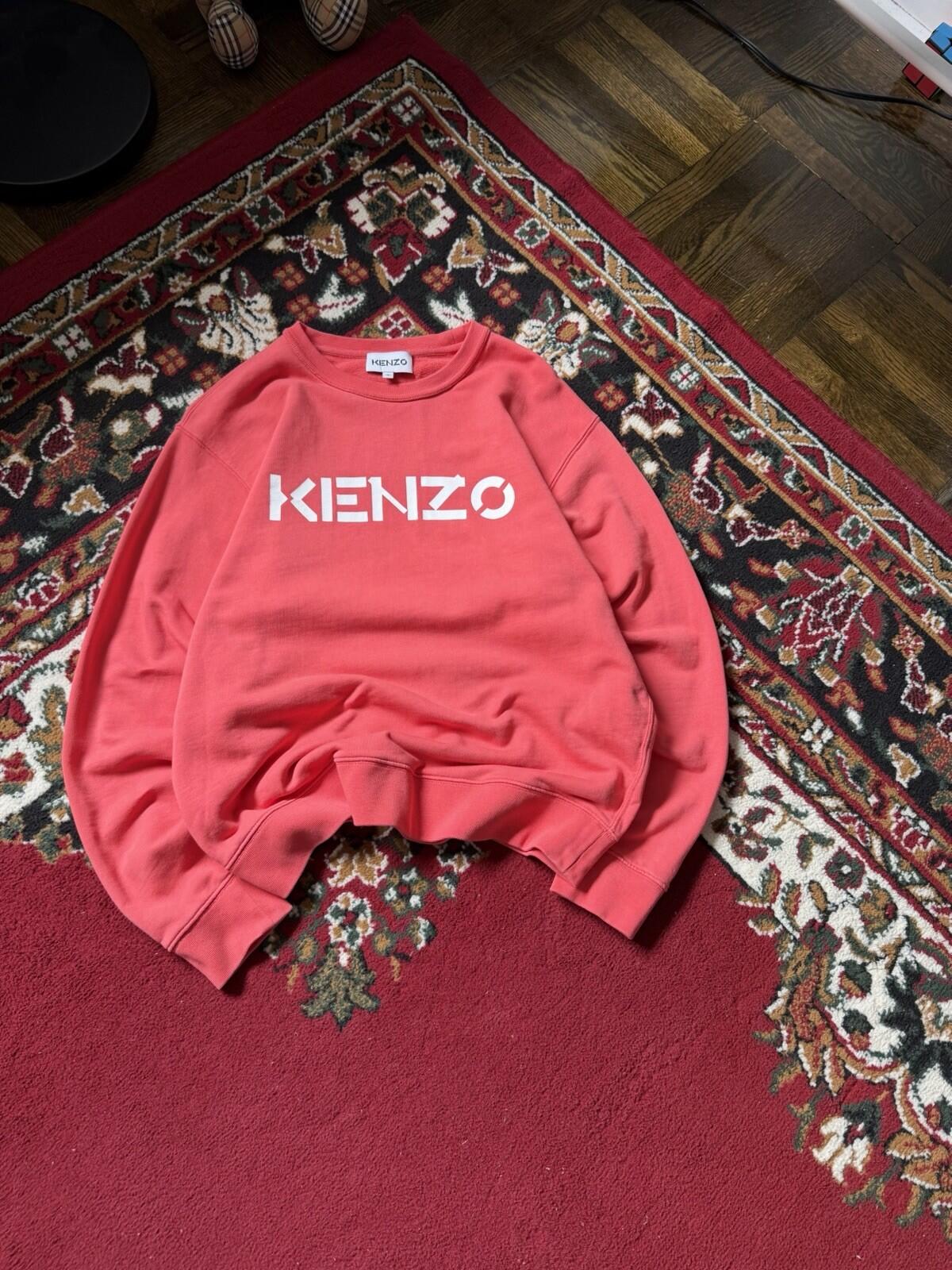 Kenzo Peach/Red Logo Longsleeve Sweatshirt Sweater Size S