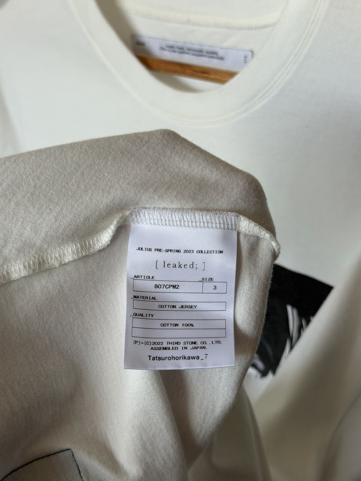 JULIUS Draped SS 2023 White Graphic Shirt Leaked Tee