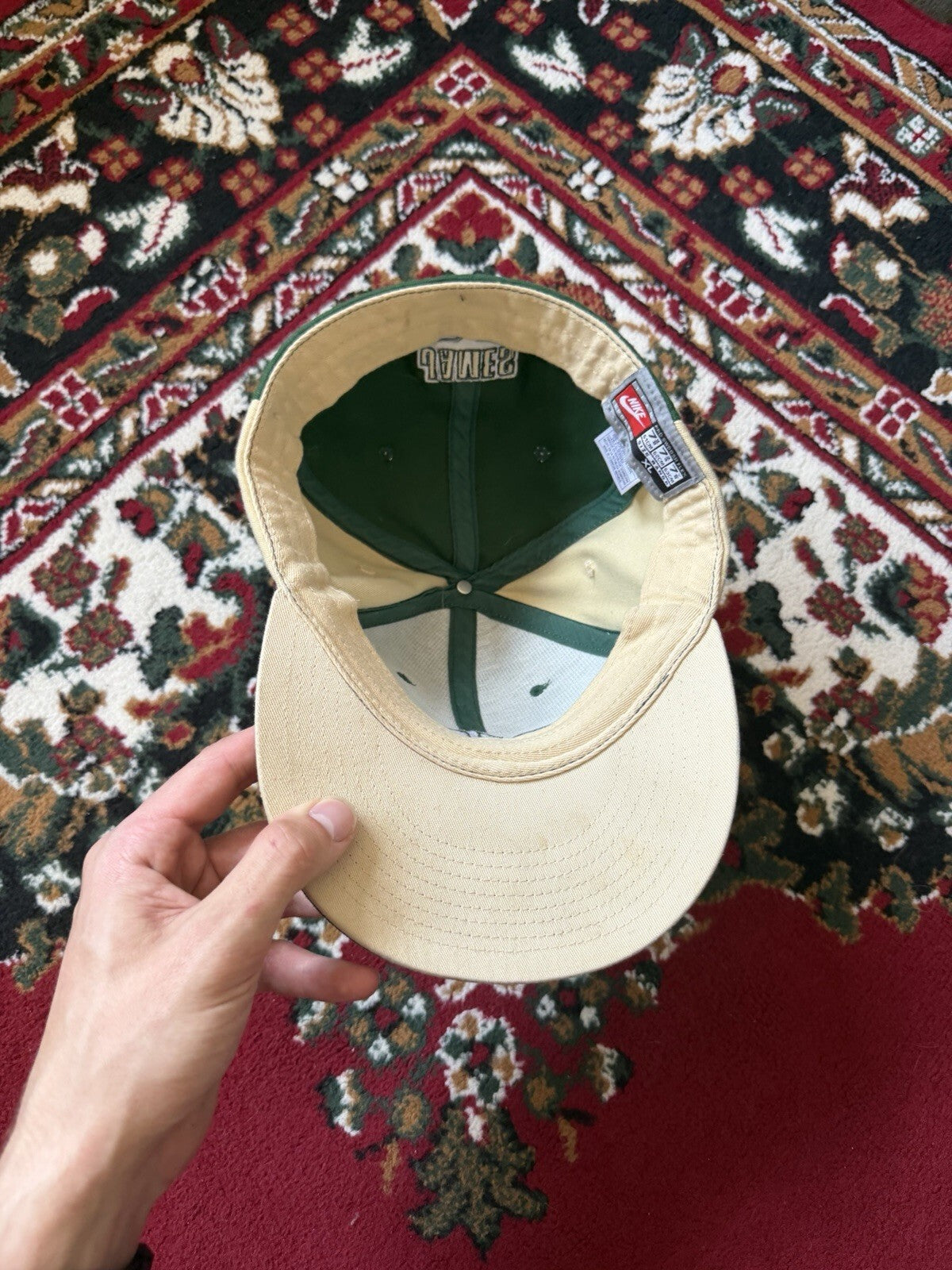 Notre Dame Fighting Irish Hat Cap Fitted Mens Small Green NCAA Basketball Nike