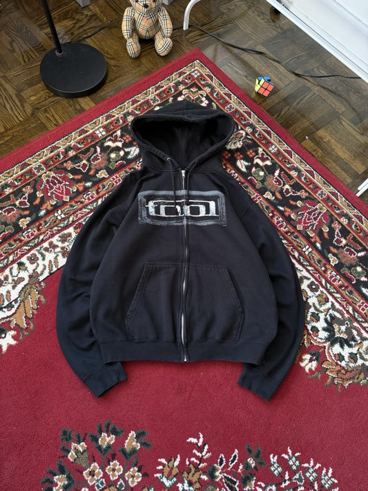 RARE Vtg TOOL Hoodie Men’s XL 2005 Metallic Reflective Block Logo Full Zip