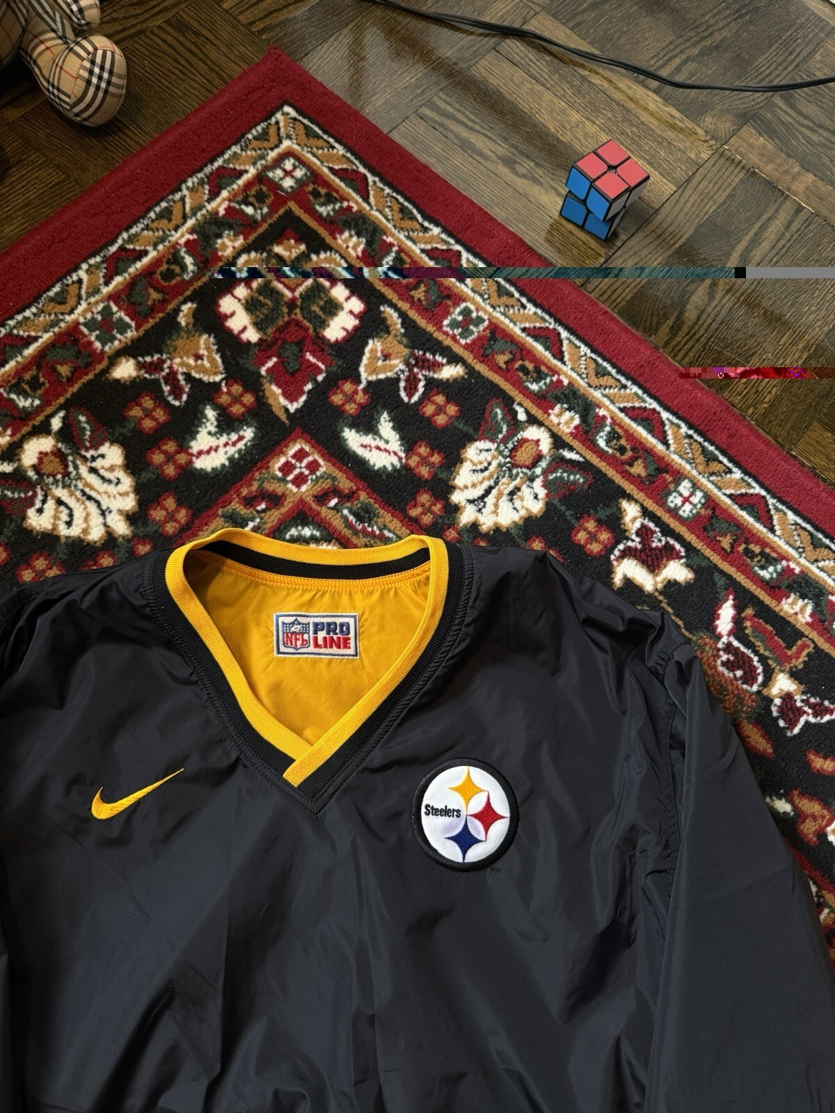 Vintage 90s Nike Steelers Reversible NFL Nylon Sweatshirt Jacket XL
