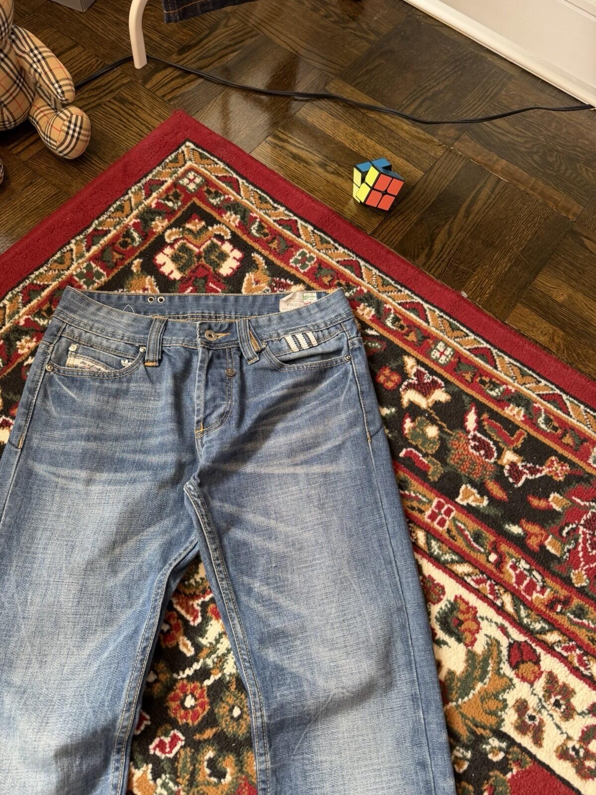Diesel x Adidas Jeans Mens Blue Viker-AD Straight Trefoil Denim Tag 29x32