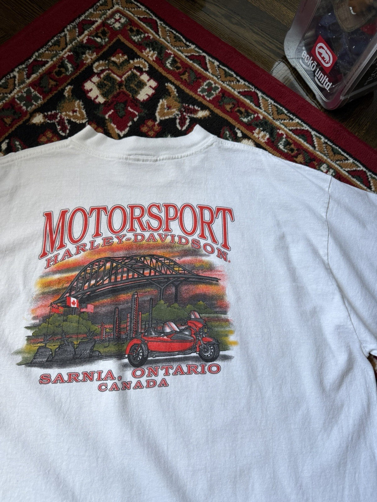 Vintage Harley Davidson Softail Heritage Motorcycle Men's XXL Tee 90s Sarnia ON