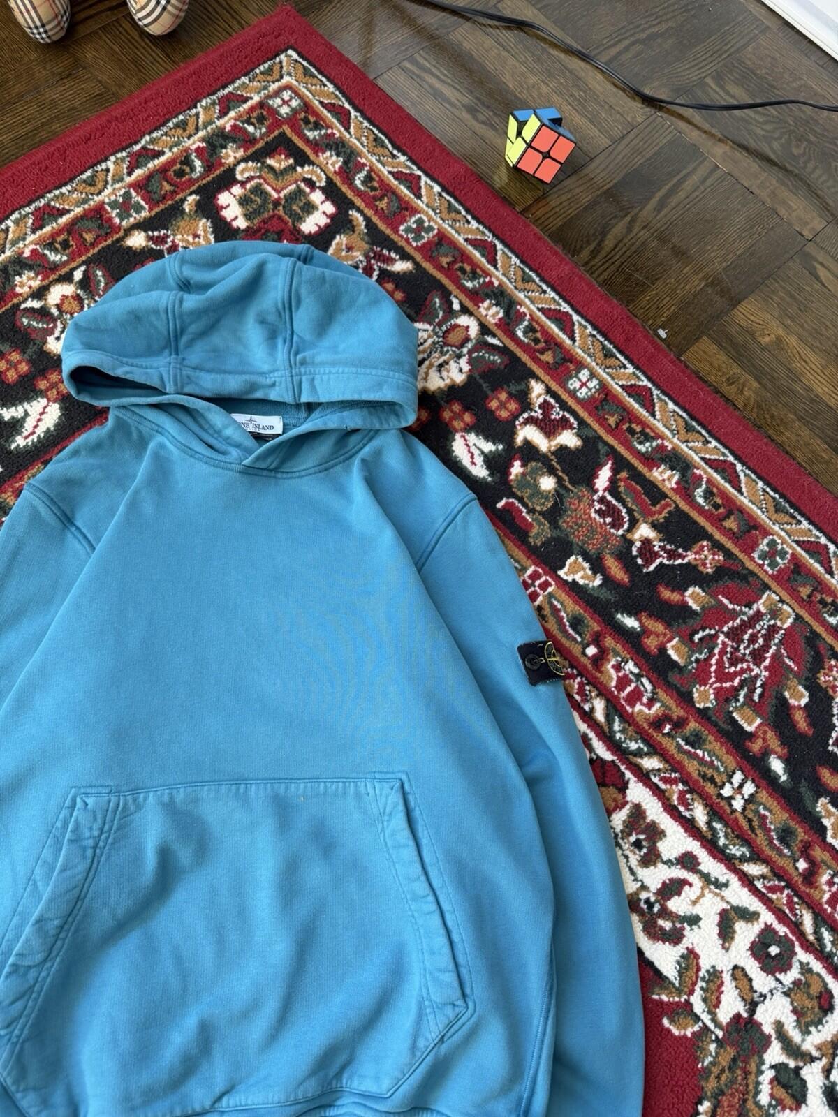 Stone Island Junior Blue Badge Logo Hoodie Authentic