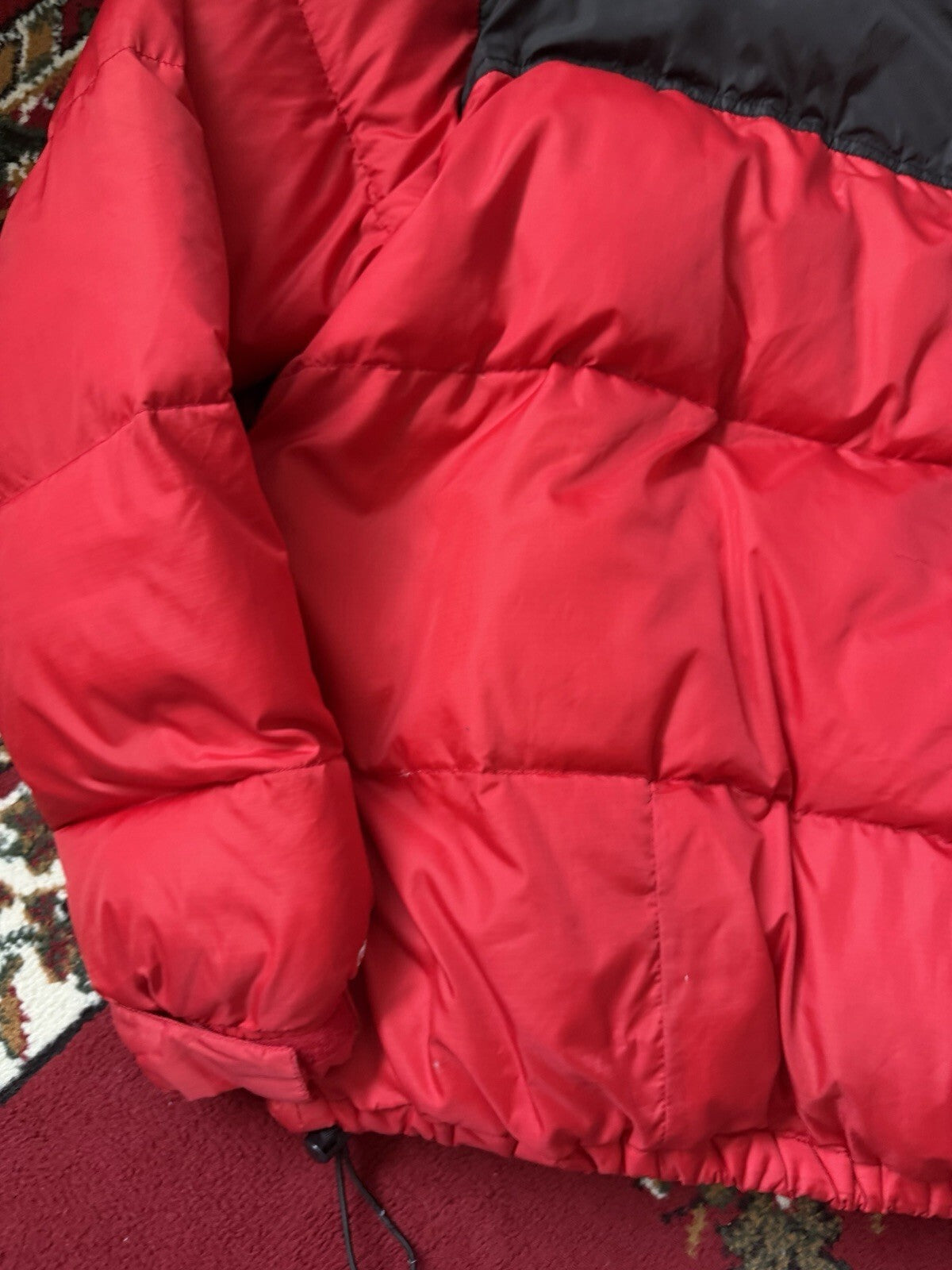 The North Face Nuptse 700 Down Puffer Jacket Red Black Size L