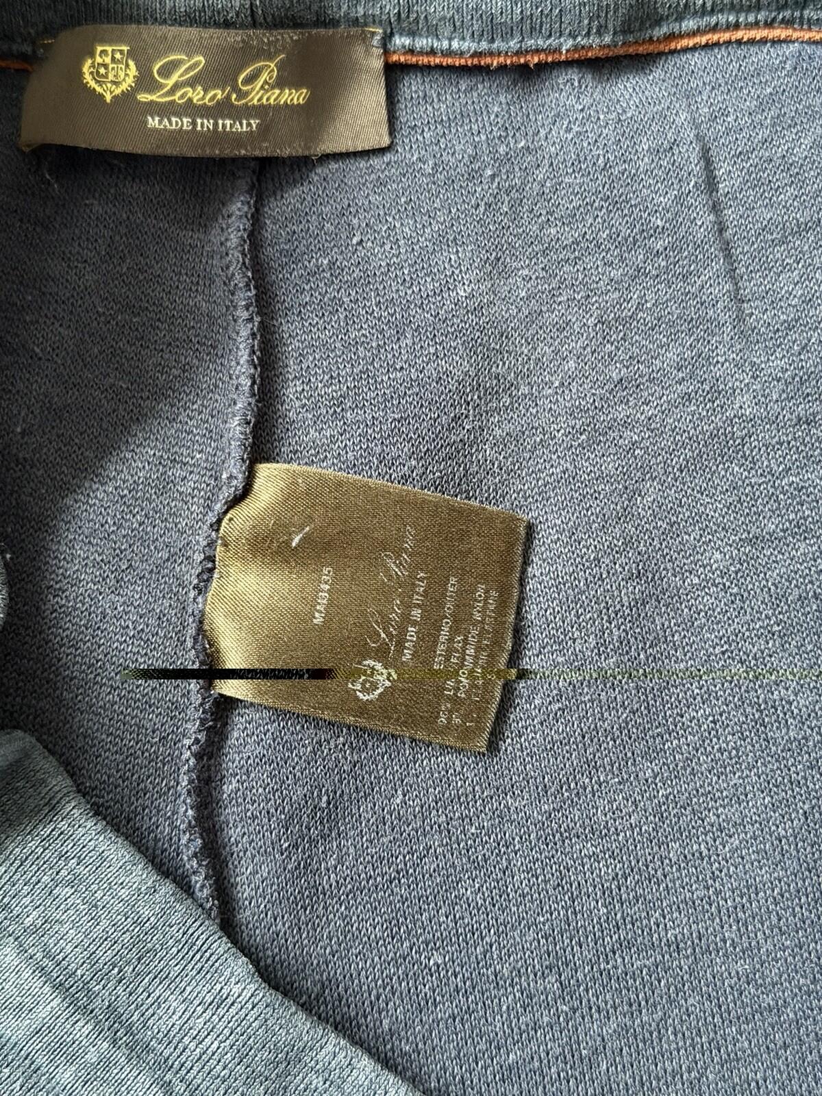 Loro Piana Tapered Linen Joggers Sweatpants Pants Blue Sz XL