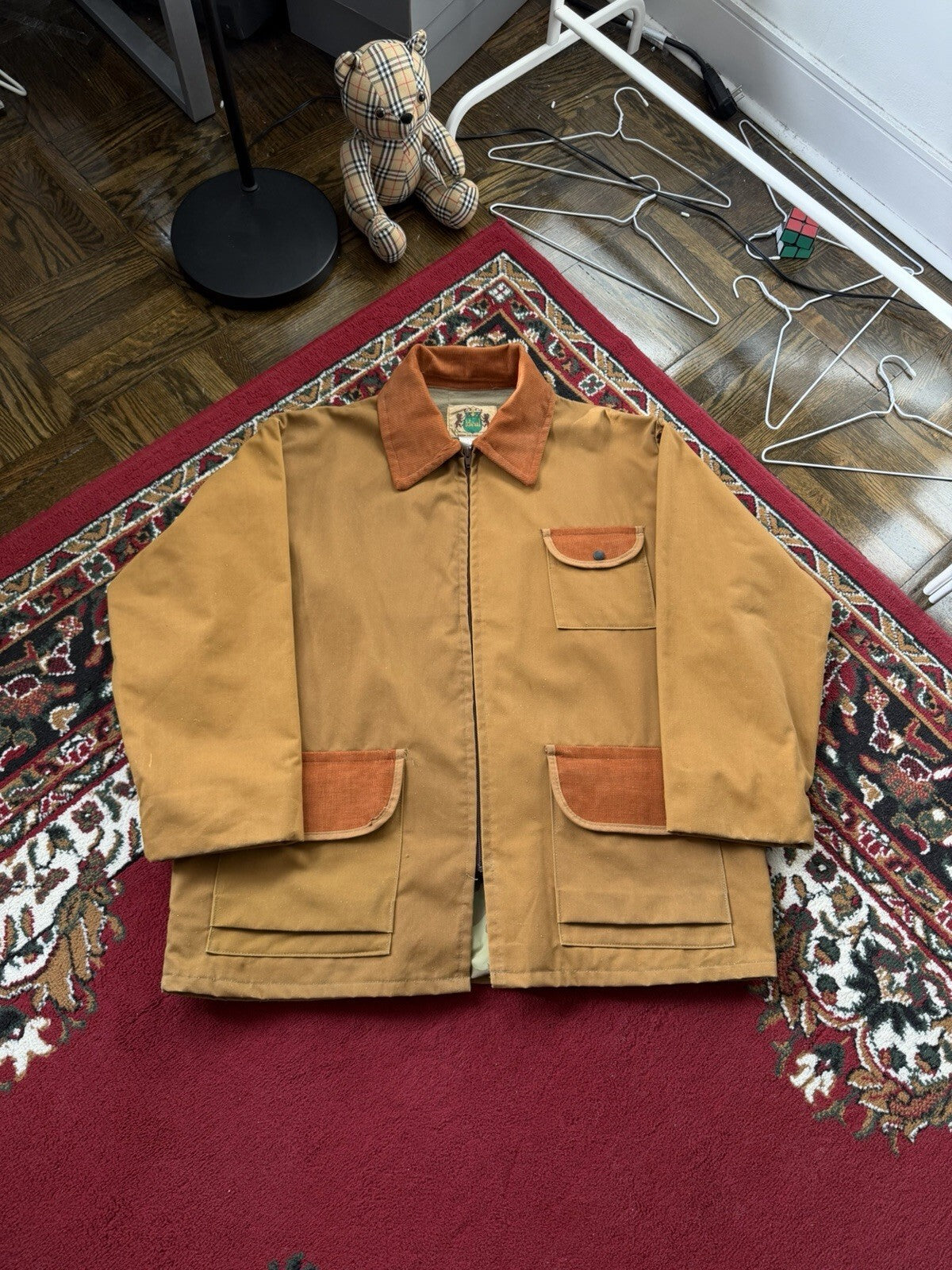 Vintage Ideal 1977 Fishing Jacket Outdoor Hunting Large Made In USA 70s 80s 90s