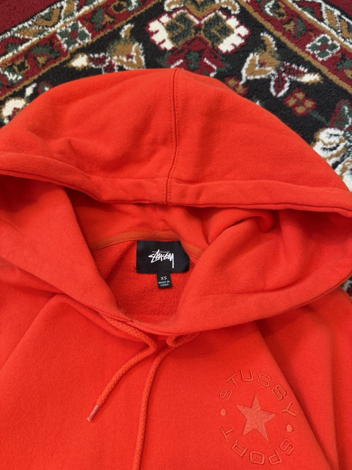 Stussy Sport Oversized Red Hoodie