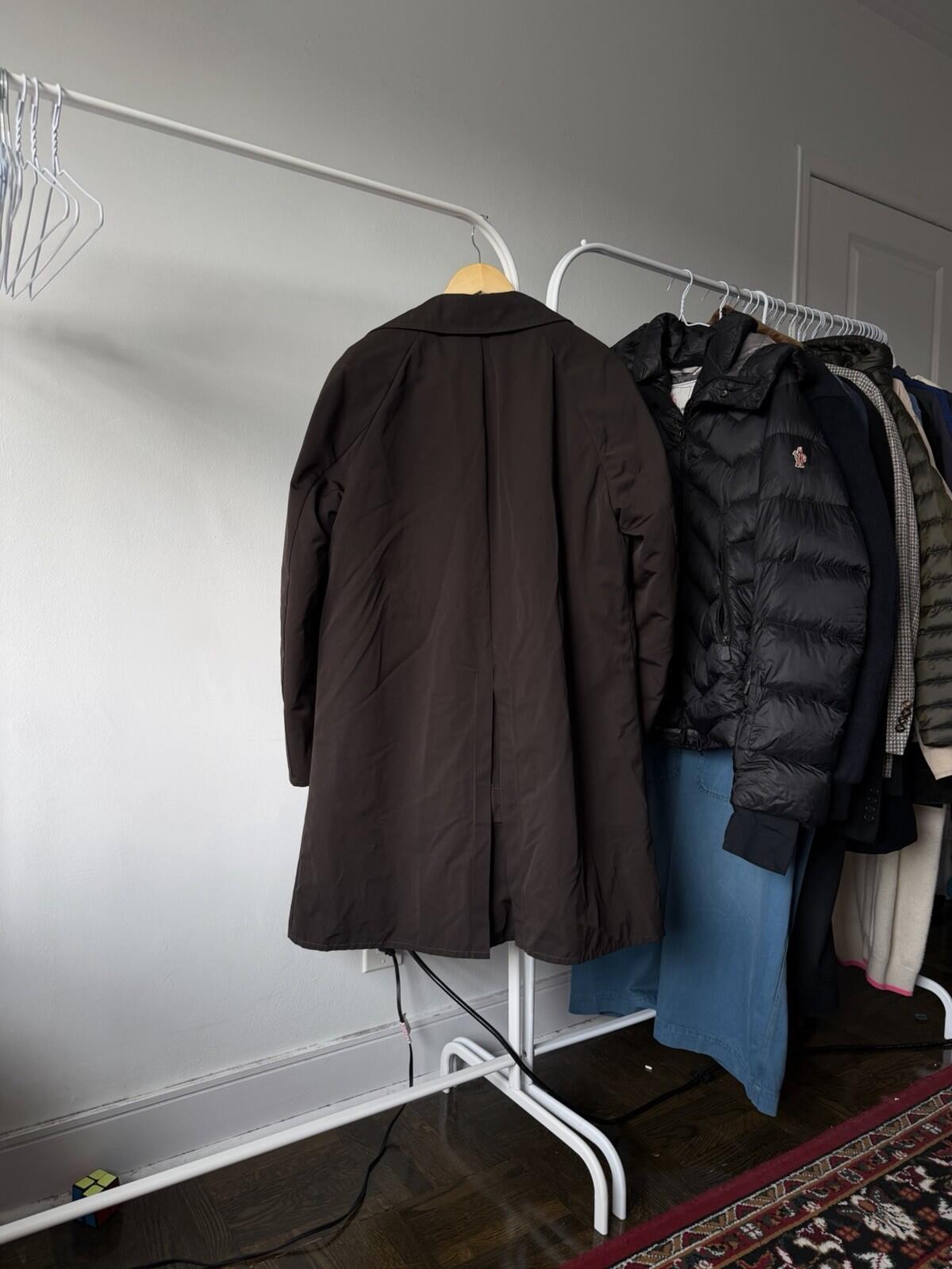Moncler Nylon Down Coat Mocha Brown Jacket Size 3 Logo Mens