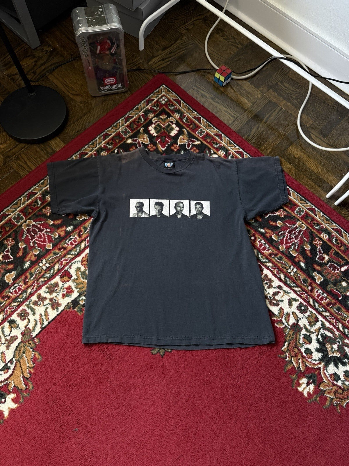 Vintage U2 1997 PopMart Shirt Mens XL Black Tour 97 Rock Band Tee Distressed