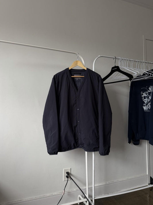 Norse Projects Otto Light WR Nylon Midlayer Collarless Navy Blue Jacket XL