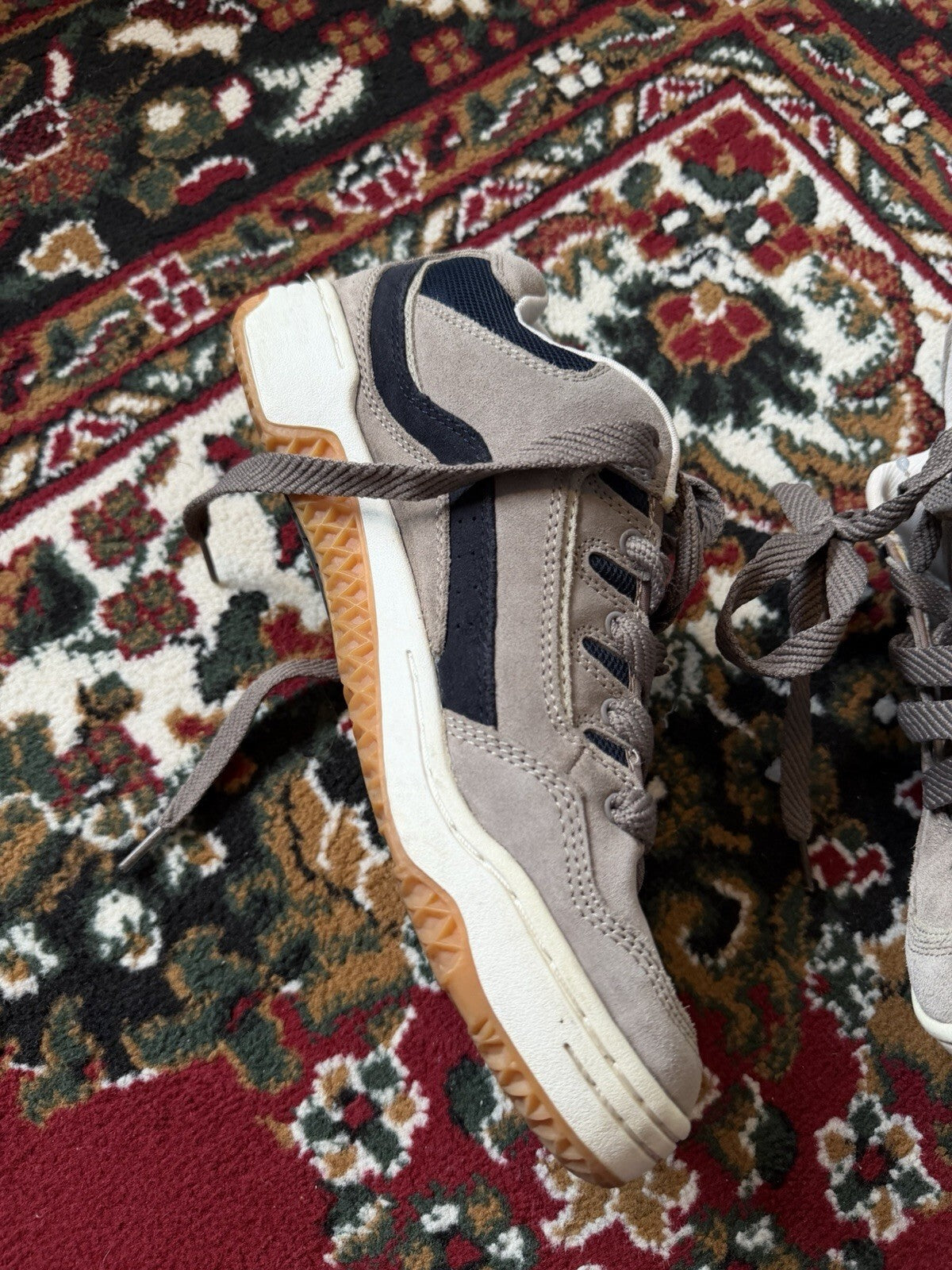 Y2K Vans Tabloid 2 90s Skate Shoes Suede Taupe/Navy Vintage Men’s Size 11